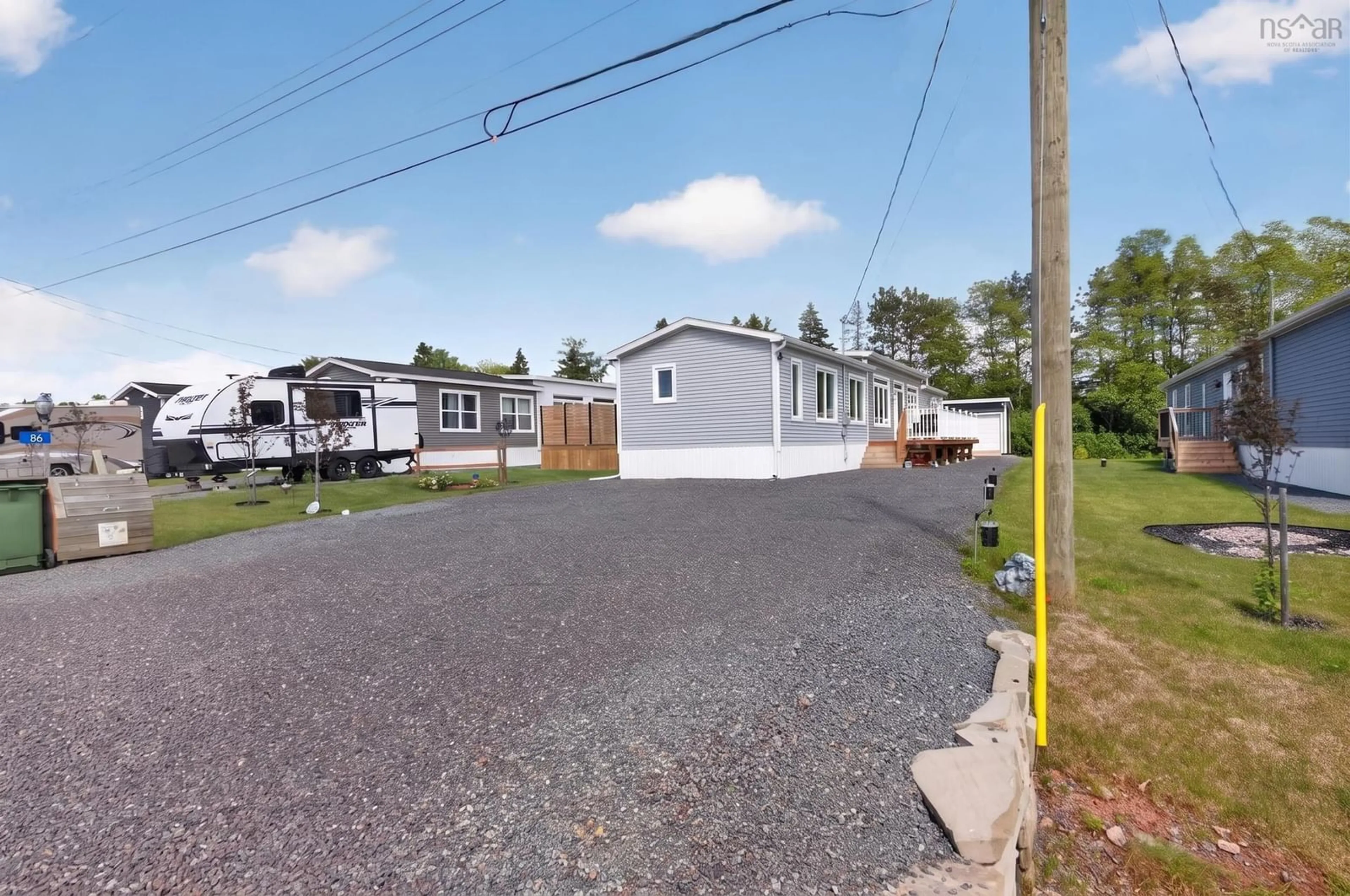 A pic from outside/outdoor area/front of a property/back of a property/a pic from drone, street for 86 Sunrise Crt, Upper Onslow Nova Scotia B6L 0E9