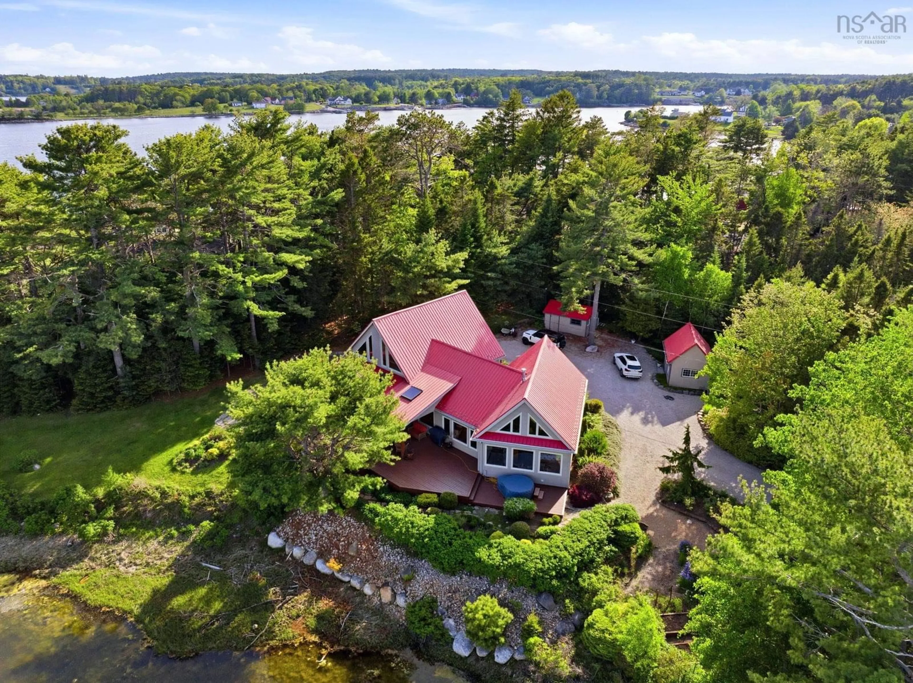 A pic from outside/outdoor area/front of a property/back of a property/a pic from drone, water/lake/river/ocean view for 22 Heron Point Rd, Martins River Nova Scotia B0J 2E0