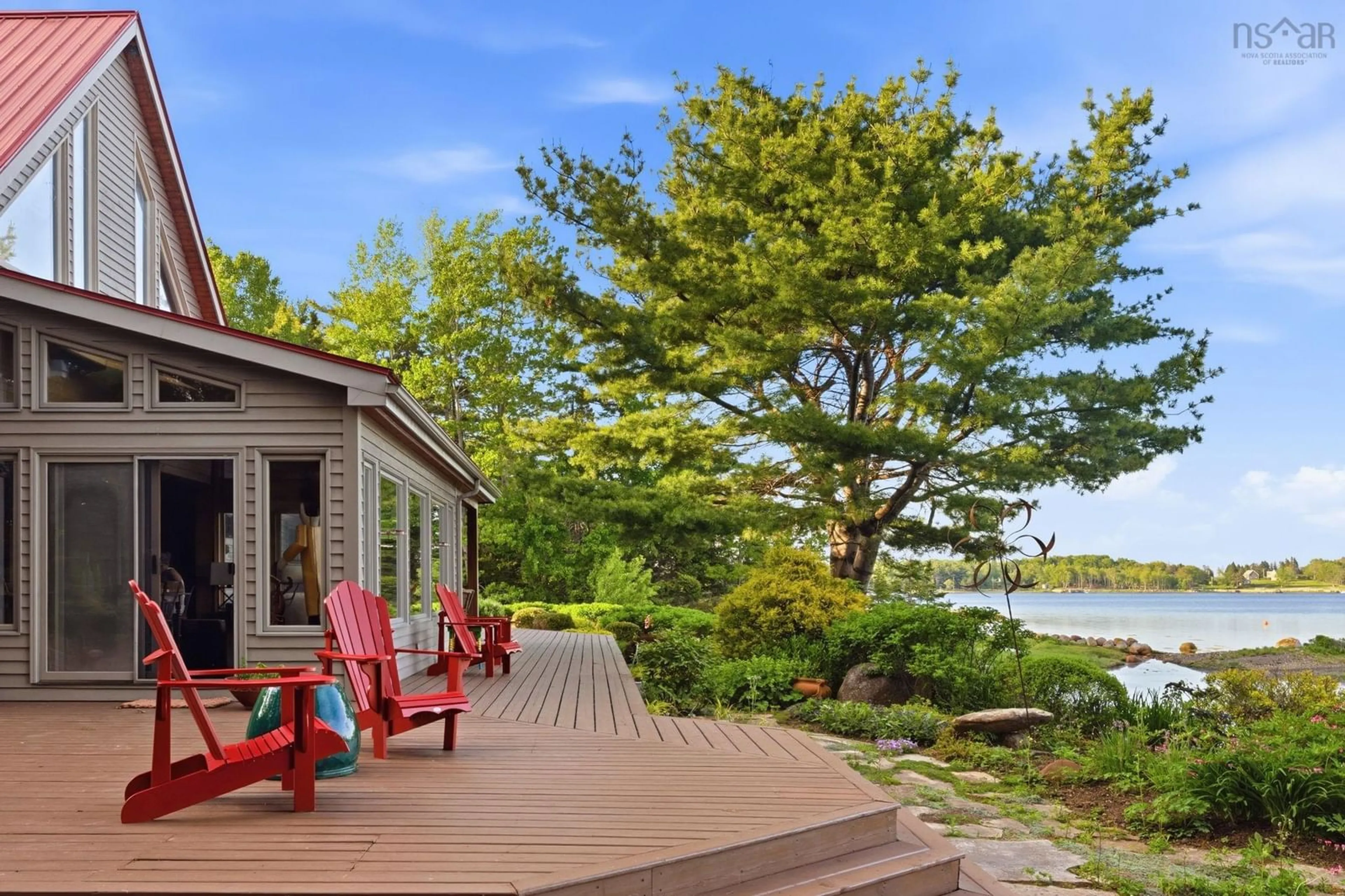 Patio, water/lake/river/ocean view for 22 Heron Point Rd, Martins River Nova Scotia B0J 2E0