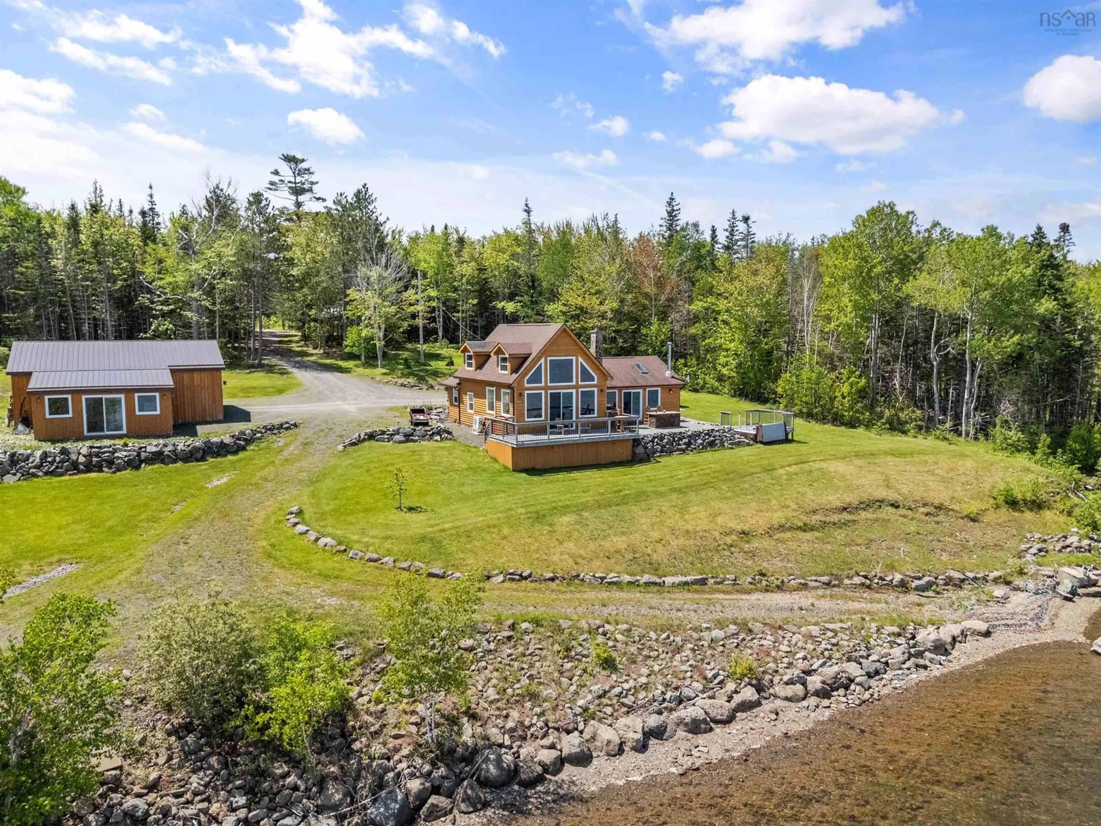 A pic from outside/outdoor area/front of a property/back of a property/a pic from drone, water/lake/river/ocean view for 761 Stoney Point Rd, Stoney Point Nova Scotia B0E 2K0