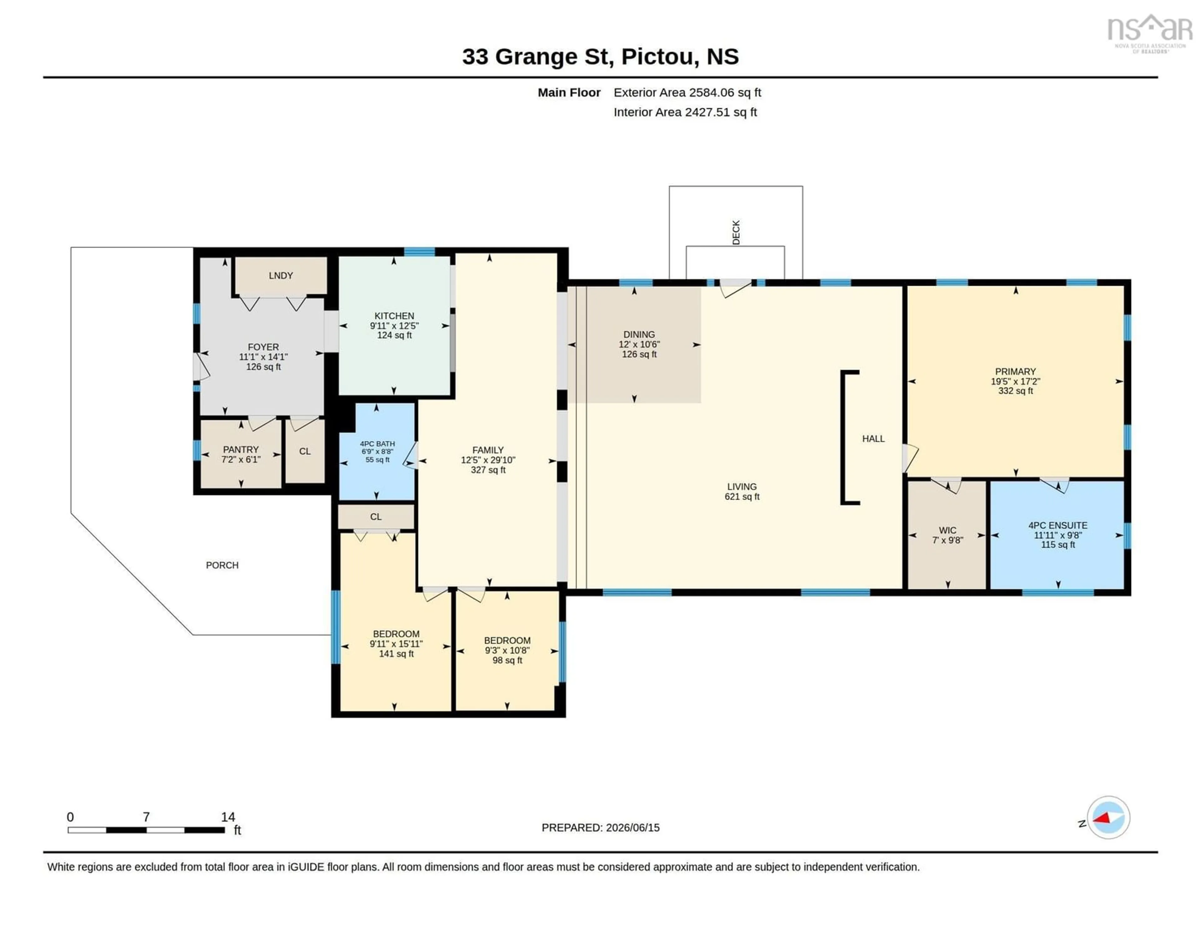 Floor plan for 33 Grange St, Pictou Nova Scotia B0K 1H0