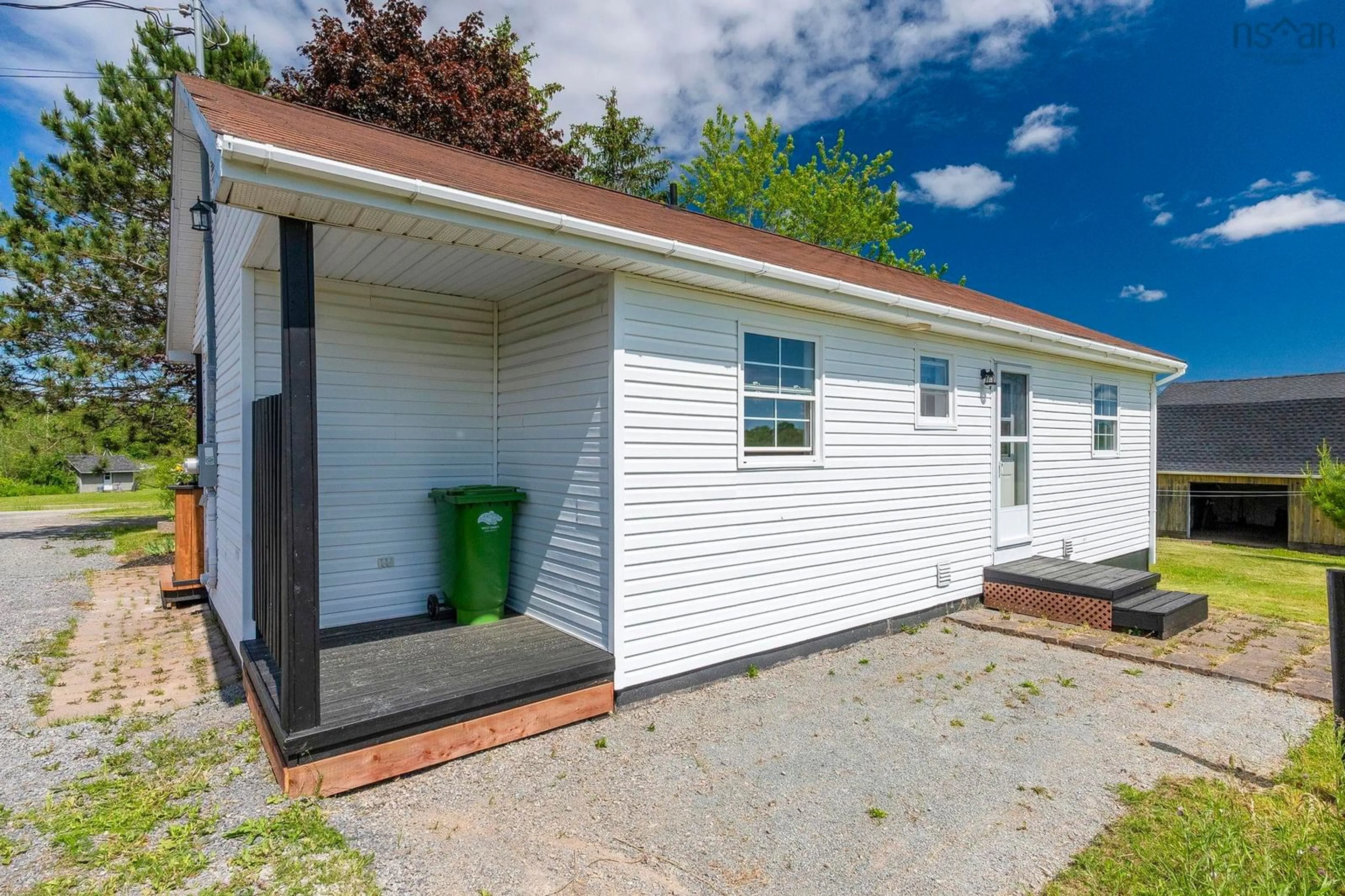Home with vinyl exterior material, street for 97 Panuke Rd, Three Mile Plains Nova Scotia B0N 2T0