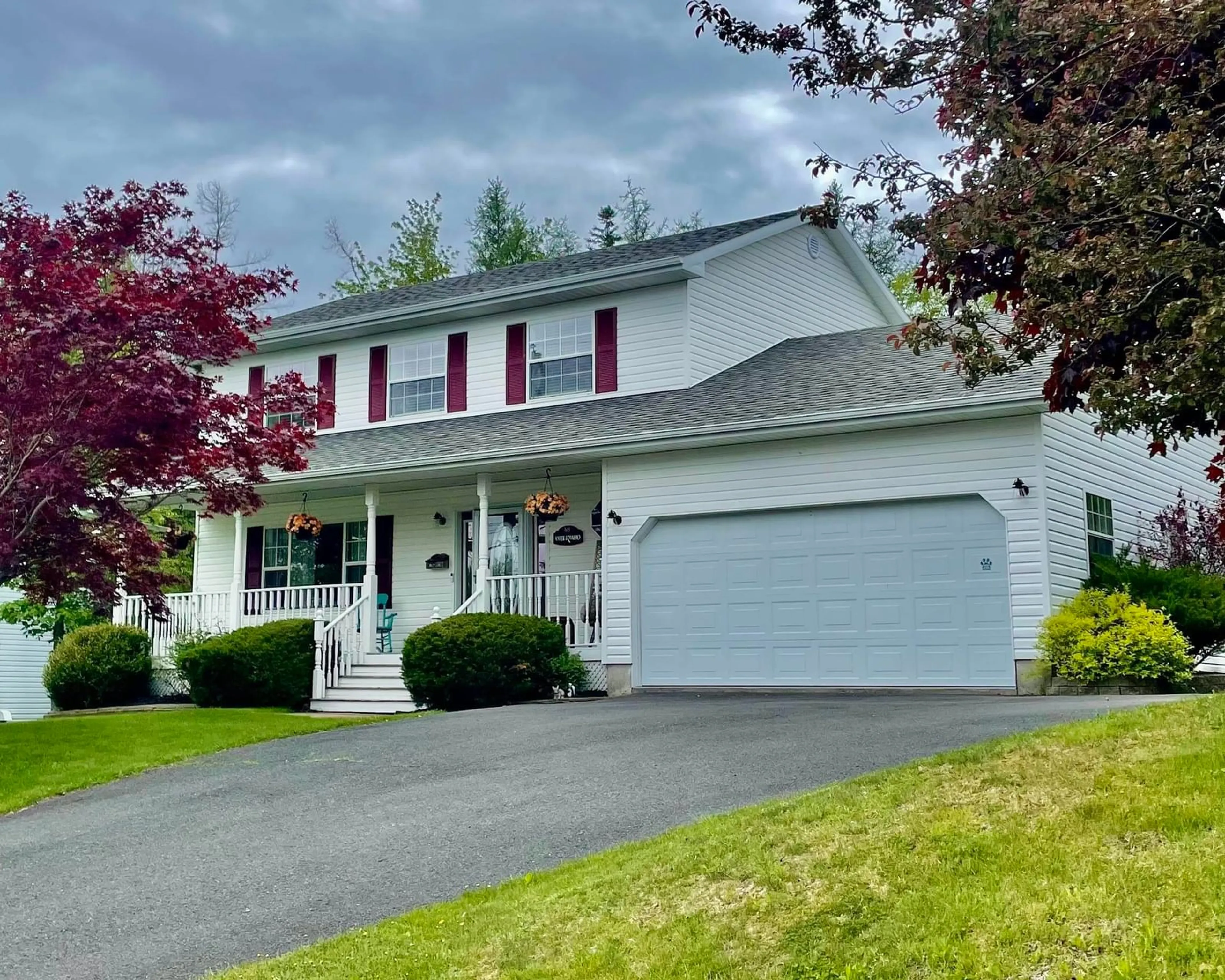 Home with vinyl exterior material, street for 48 Amberwood Cres, Westmount Nova Scotia B1R 2J8