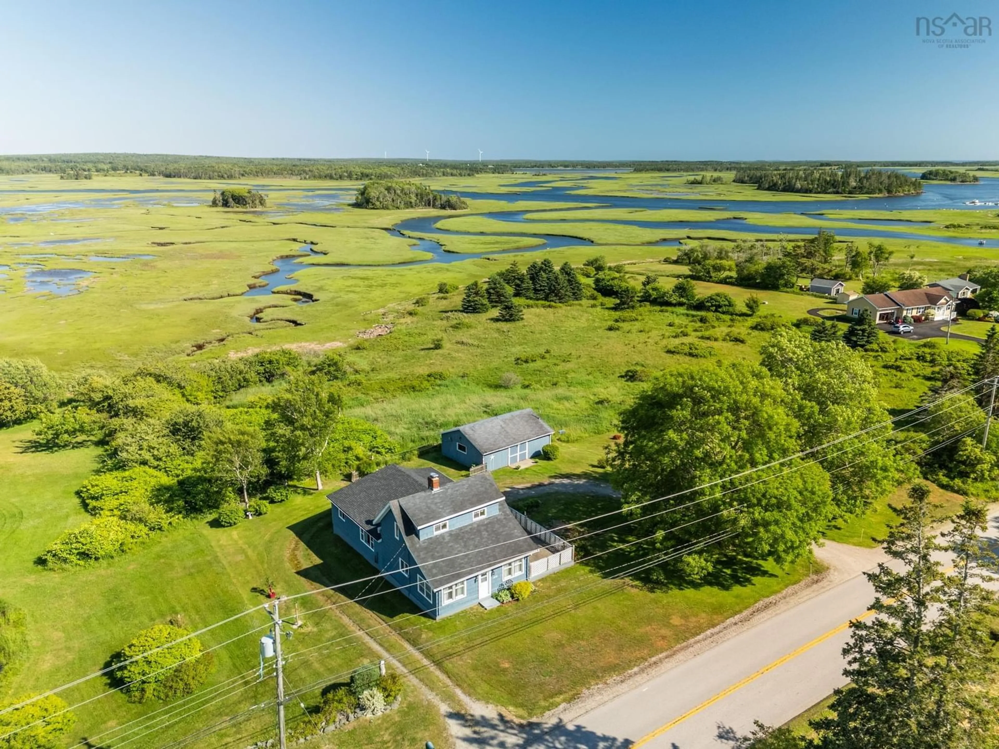 A pic from outside/outdoor area/front of a property/back of a property/a pic from drone, water/lake/river/ocean view for 279 Chebogue Rd, Arcadia Nova Scotia B5A 5E9