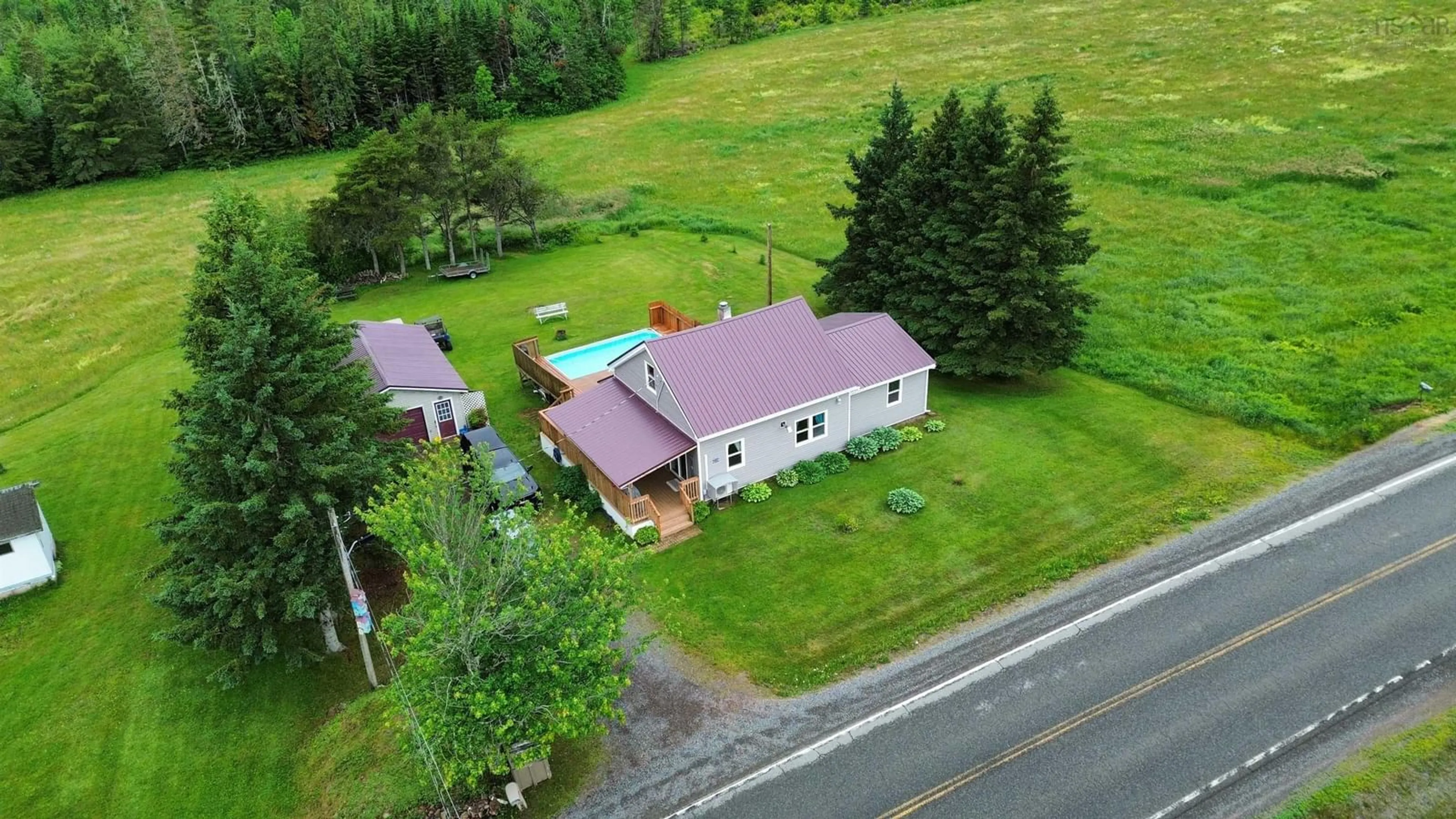 A pic from outside/outdoor area/front of a property/back of a property/a pic from drone, street for 3001 368 Hwy, Fountain Road Nova Scotia B0K 1Y0