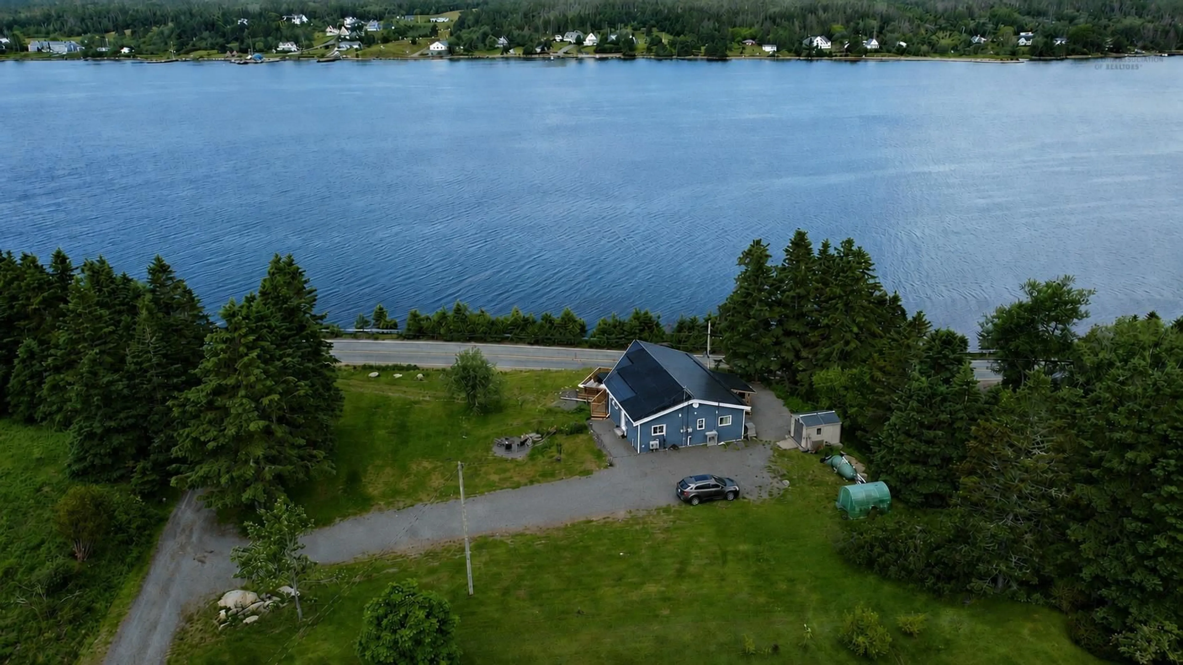A pic from outside/outdoor area/front of a property/back of a property/a pic from drone, water/lake/river/ocean view for 1 Dick Giffins Hill, Goldboro Nova Scotia B0H 1L0