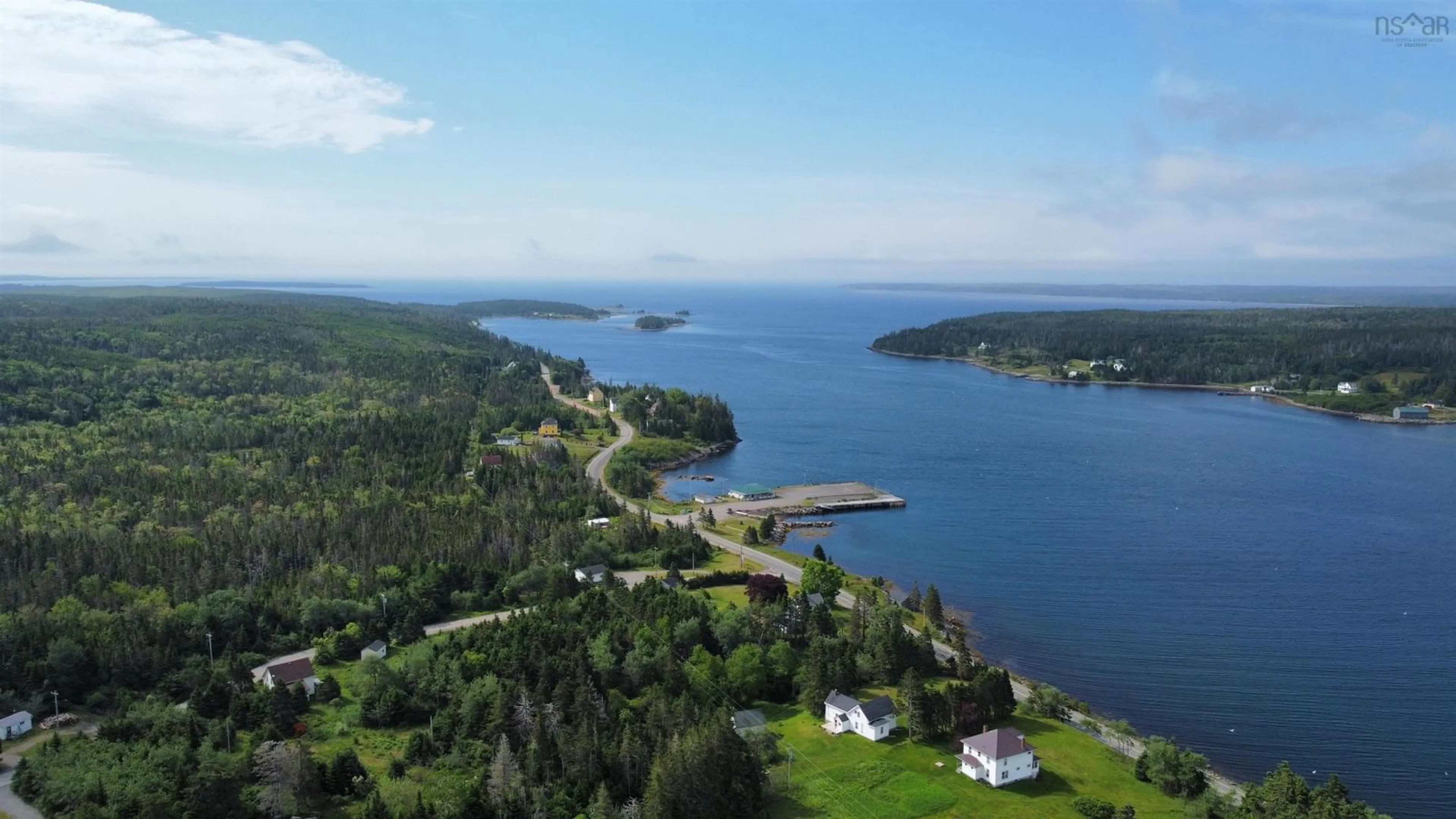 A pic from outside/outdoor area/front of a property/back of a property/a pic from drone, water/lake/river/ocean view for 1 Dick Giffins Hill, Goldboro Nova Scotia B0H 1L0