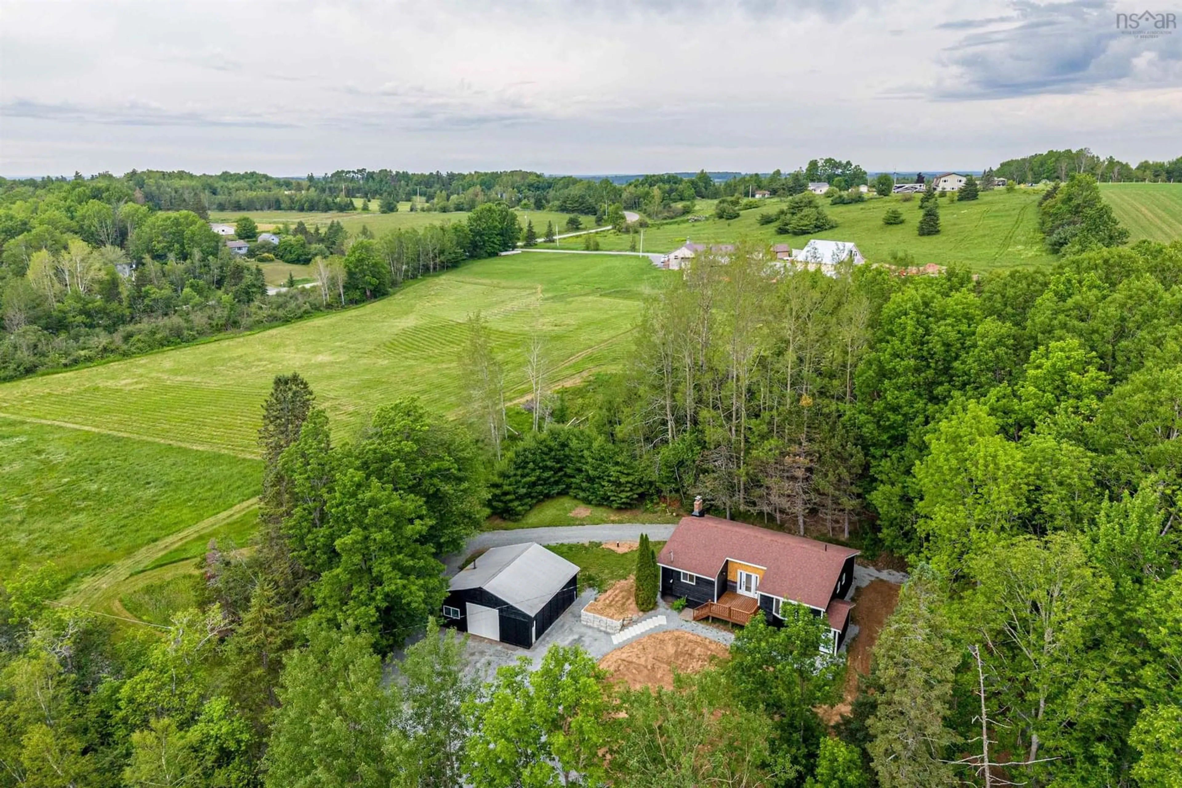 A pic from outside/outdoor area/front of a property/back of a property/a pic from drone, unknown for 988 Woodville Rd, Ashdale Nova Scotia B0N 2A0