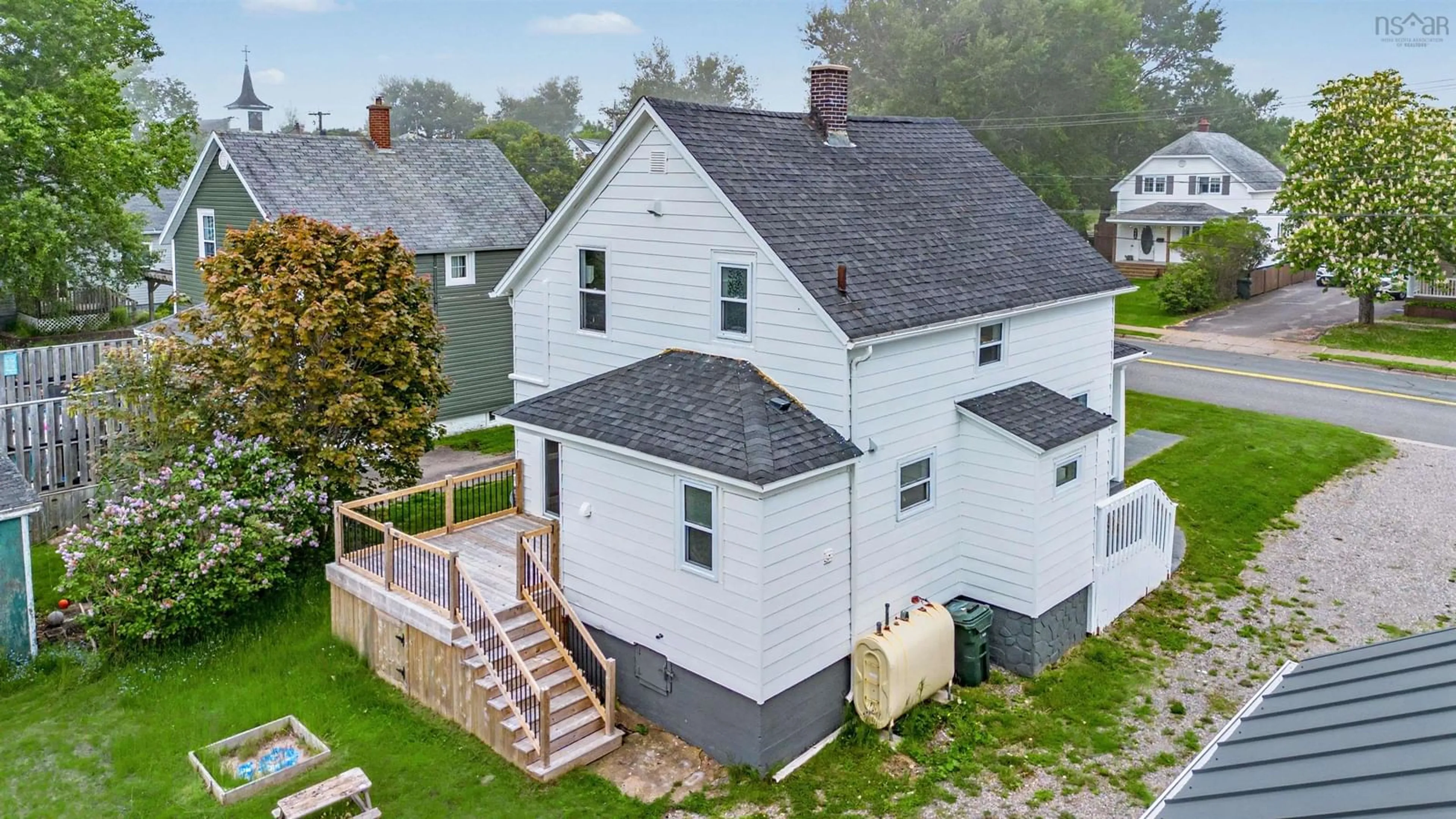 A pic from outside/outdoor area/front of a property/back of a property/a pic from drone, building for 3481 Ellsworth Ave, New Waterford Nova Scotia B1H 2G4