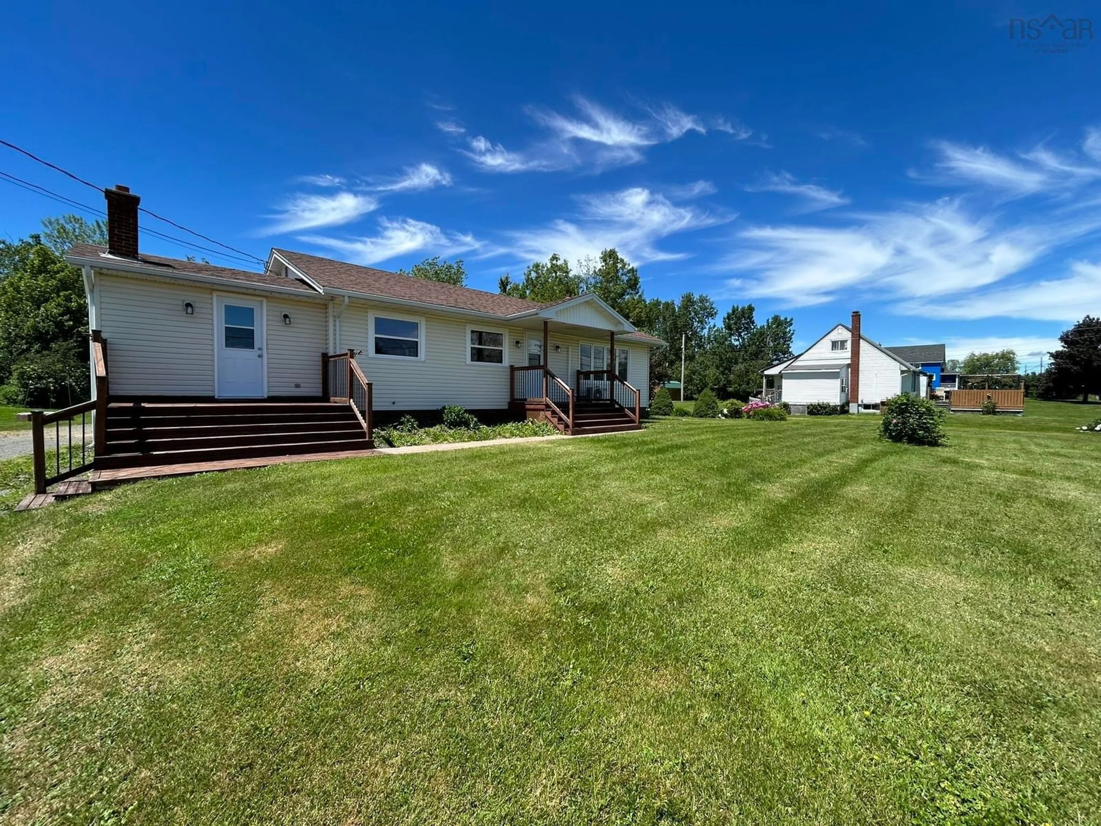 A pic from outside/outdoor area/front of a property/back of a property/a pic from drone, water/lake/river/ocean view for 826 1 Hwy, Mount Denson Nova Scotia B0P 1L0