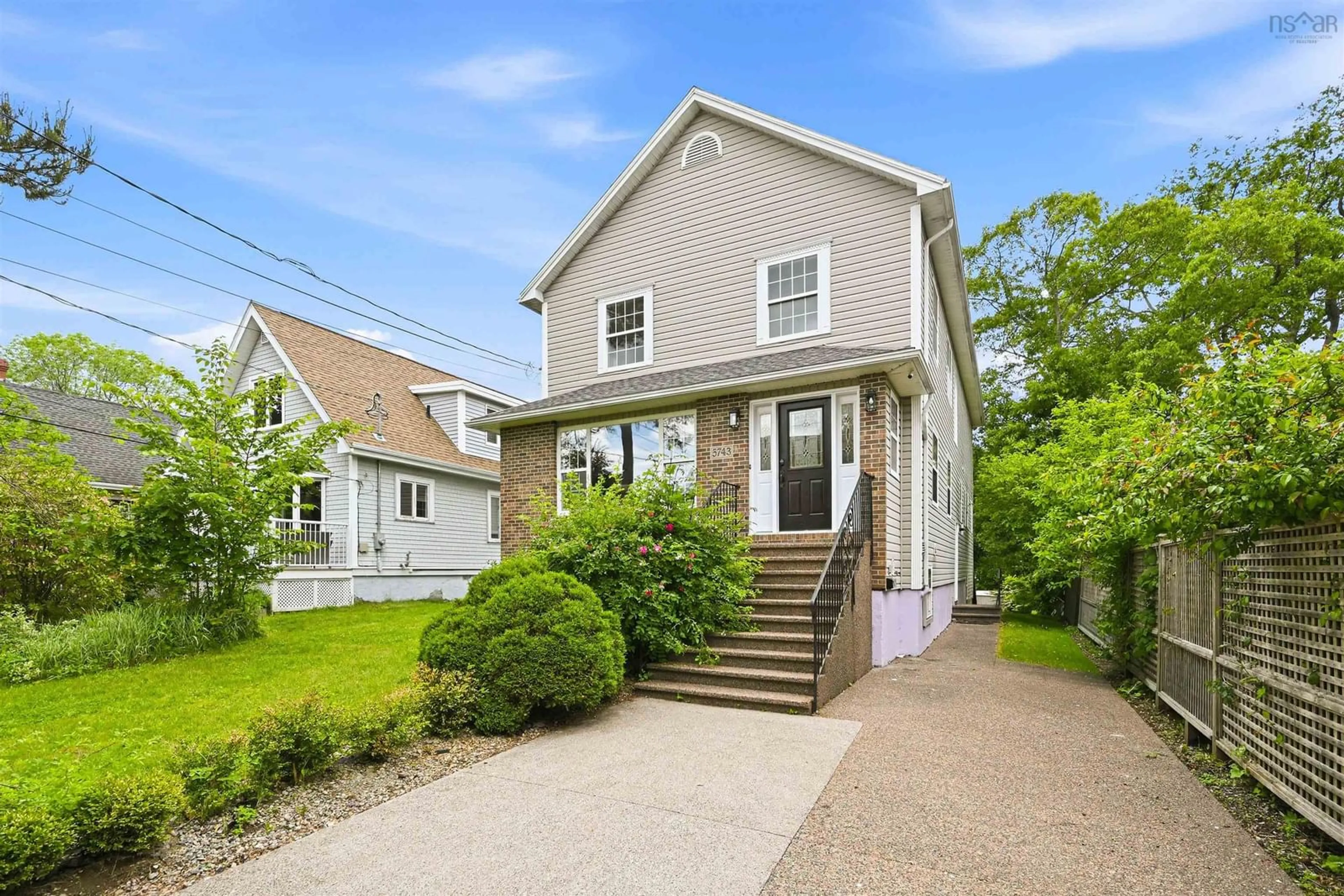 Home with vinyl exterior material, street for 5743 Southwood Dr, Halifax Nova Scotia B3H 1E6
