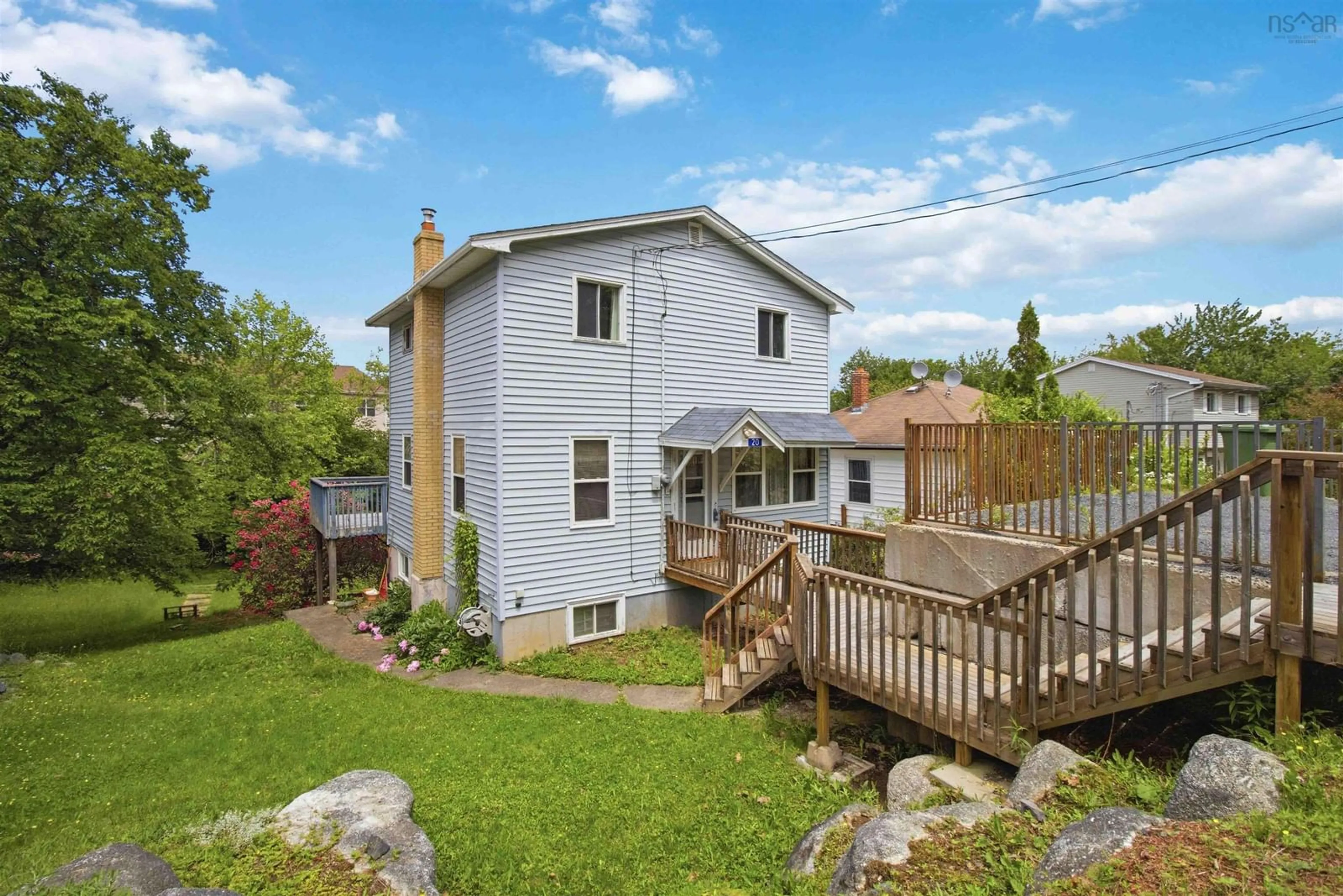 A pic from outside/outdoor area/front of a property/back of a property/a pic from drone, unknown for 20 Acorn Rd, Spryfield Nova Scotia B3P 1G8