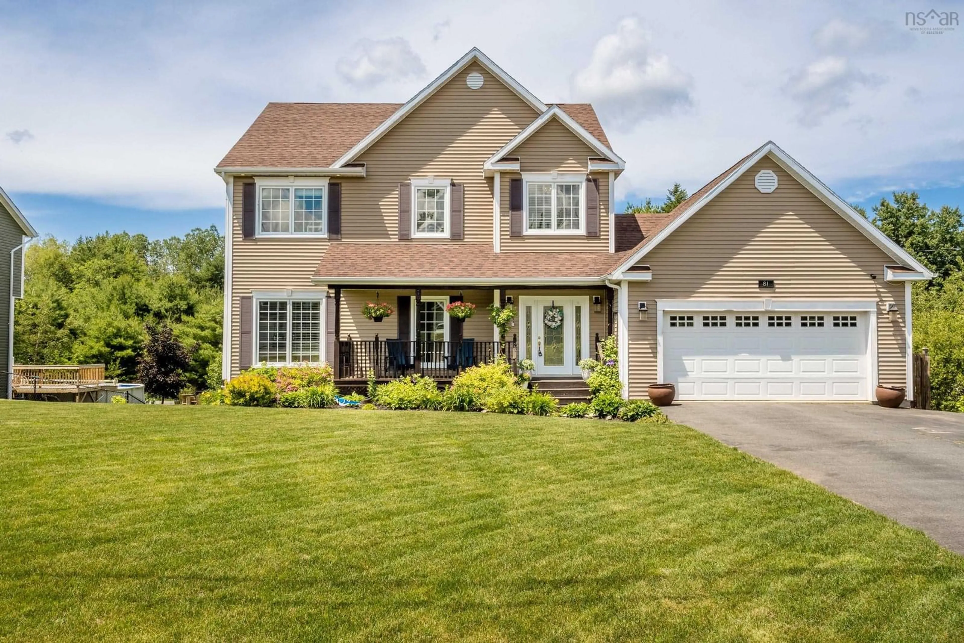 Home with vinyl exterior material, street for 81 Terra Nova Dr, Greenwood Nova Scotia B0P 1R0
