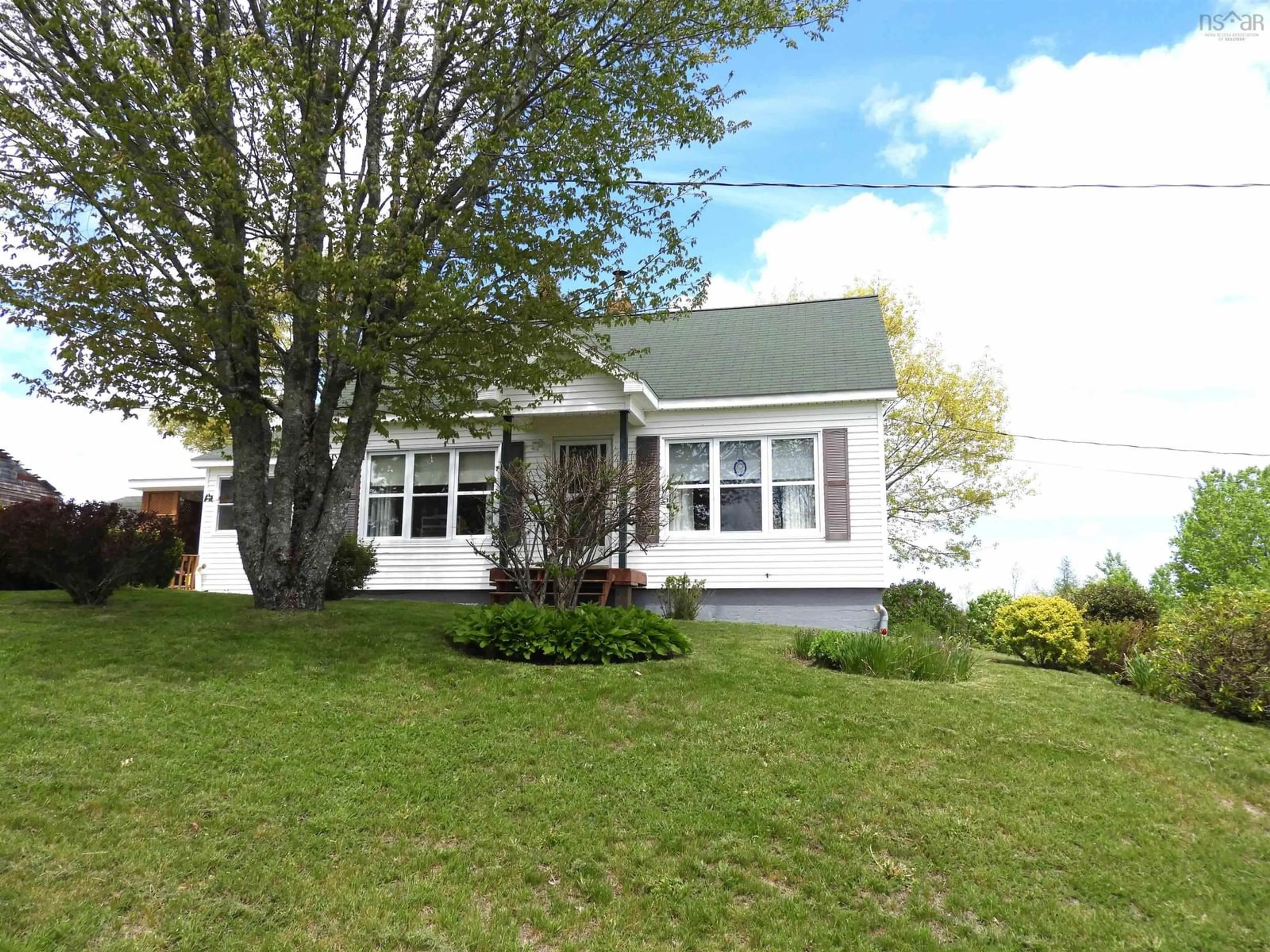 Home with vinyl exterior material, street for 195 Lake Ramsay Rd, New Ross Nova Scotia B0J 2M0