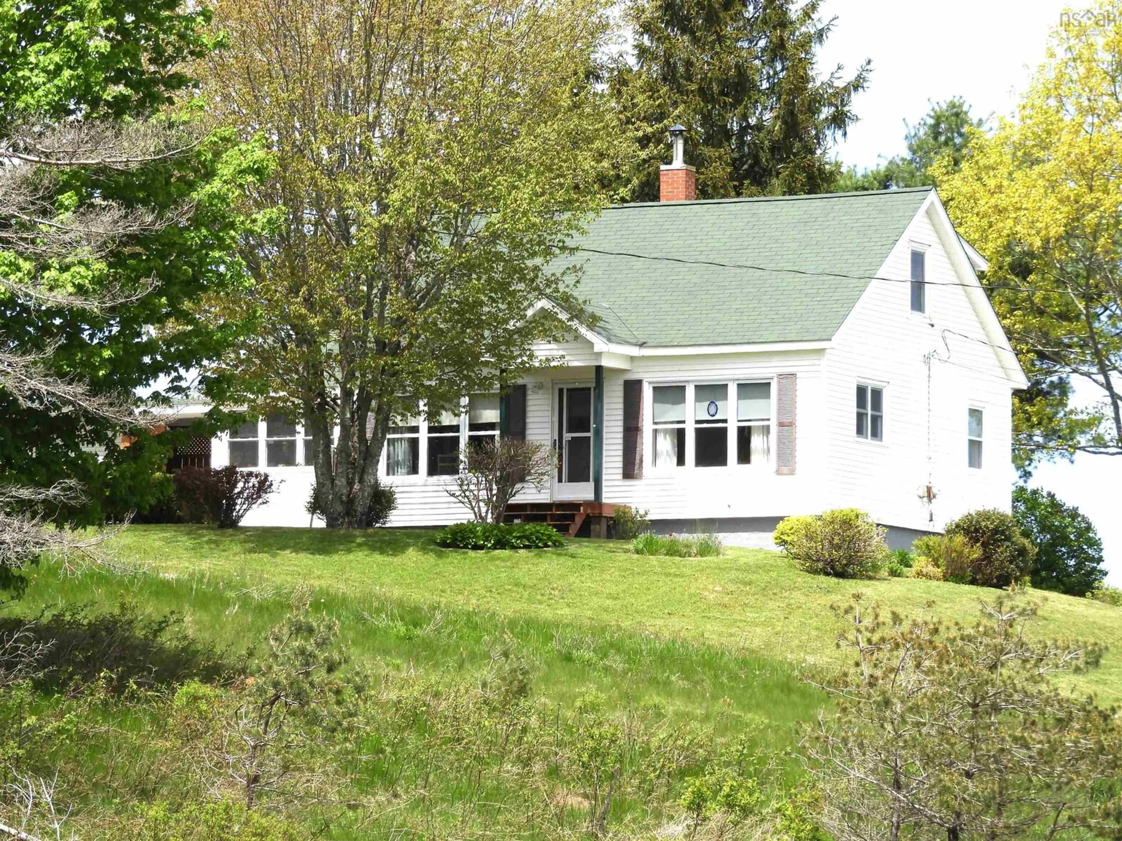 Home with vinyl exterior material, street for 195 Lake Ramsay Rd, New Ross Nova Scotia B0J 2M0