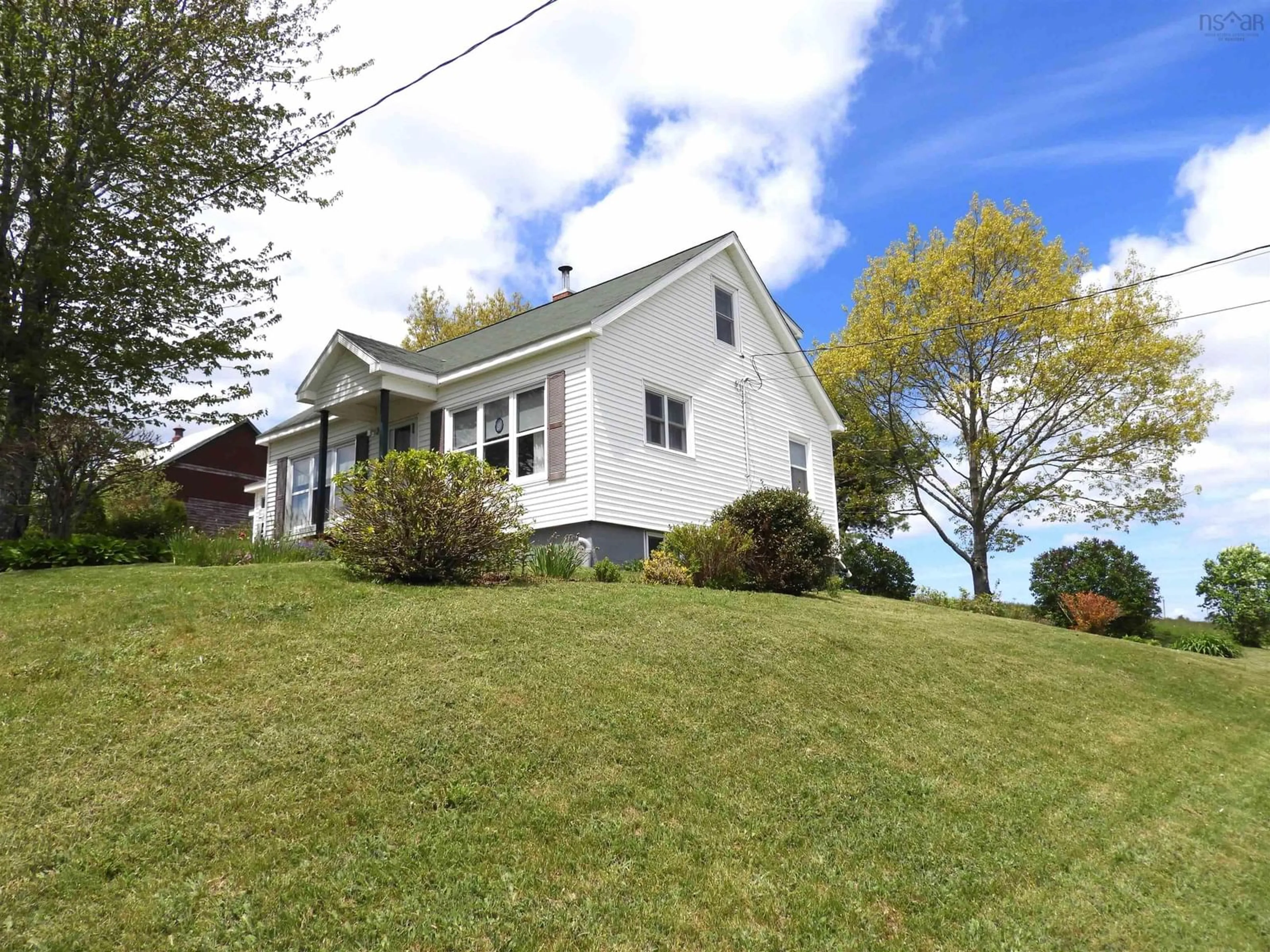 A pic from outside/outdoor area/front of a property/back of a property/a pic from drone, street for 195 Lake Ramsay Rd, New Ross Nova Scotia B0J 2M0