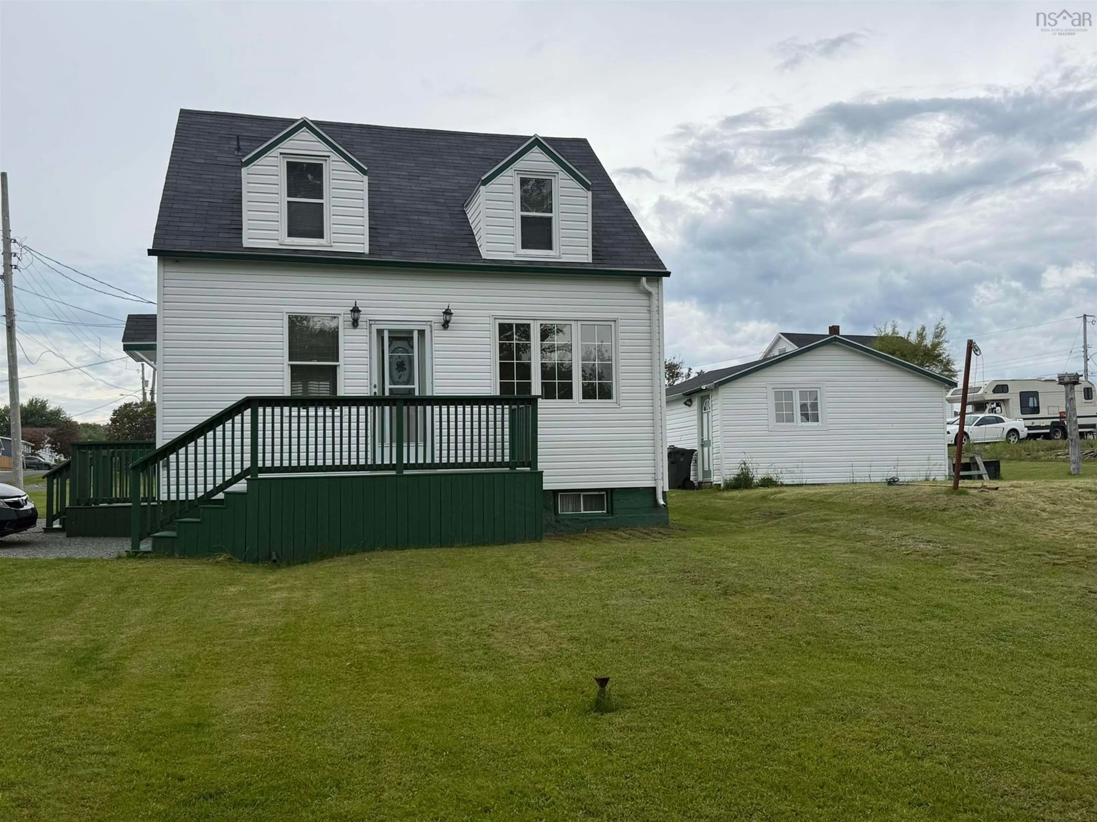 A pic from outside/outdoor area/front of a property/back of a property/a pic from drone, unknown for 3515 Bay Ave, New Waterford Nova Scotia B1H 2P2