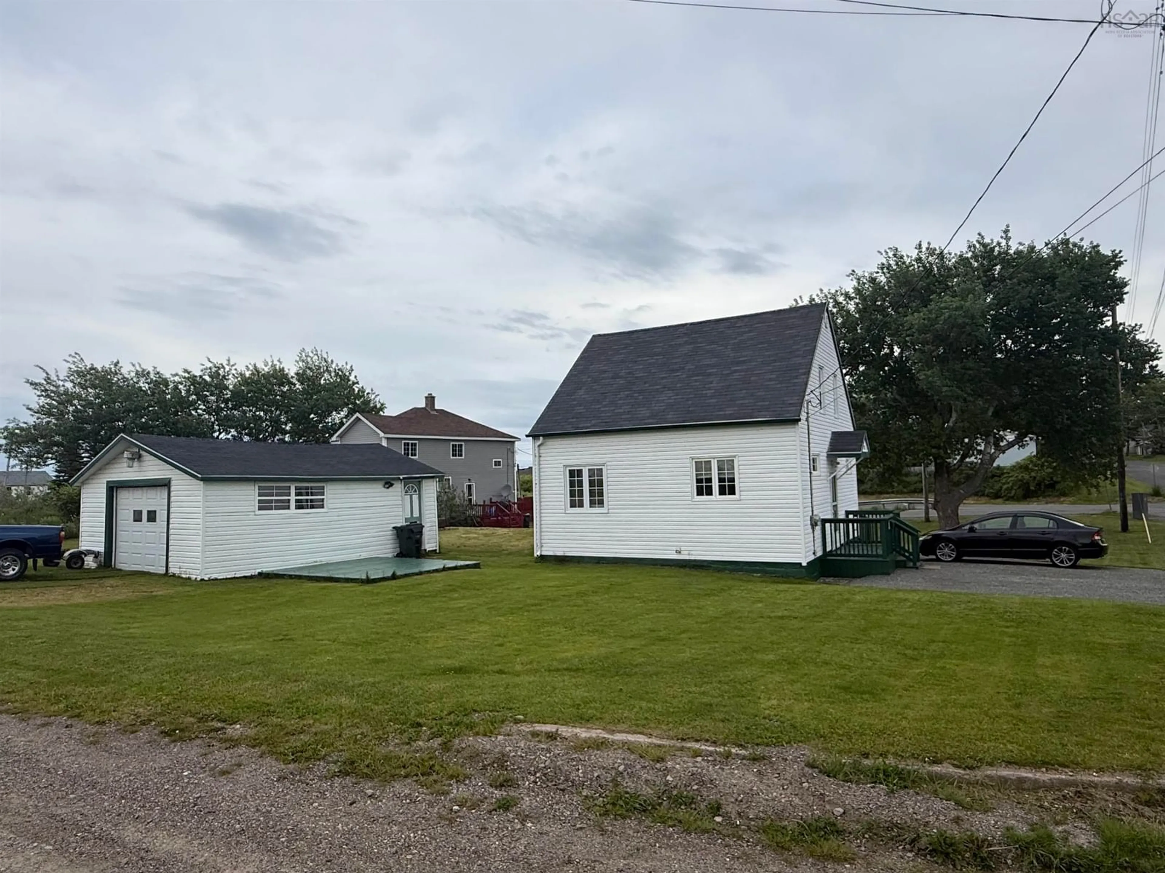 A pic from outside/outdoor area/front of a property/back of a property/a pic from drone, building for 3515 Bay Ave, New Waterford Nova Scotia B1H 2P2