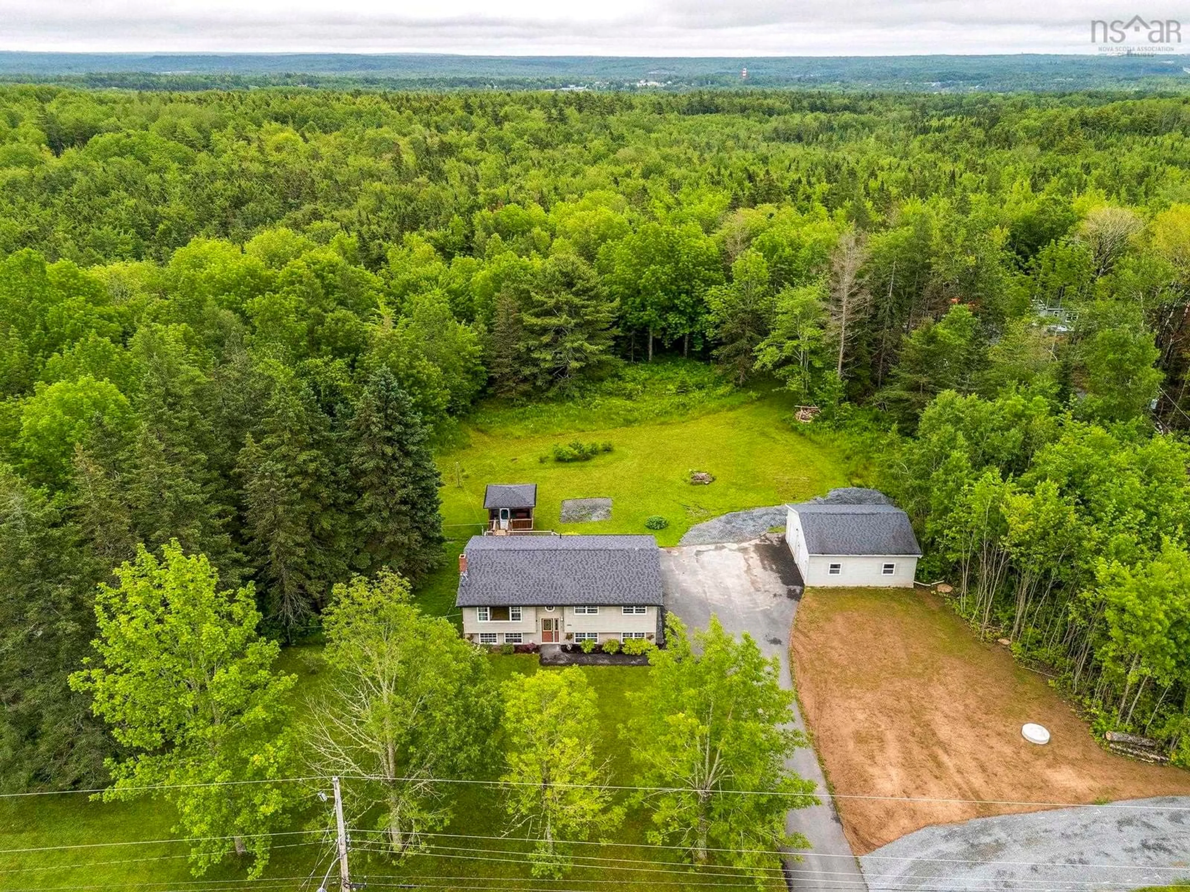 A pic from outside/outdoor area/front of a property/back of a property/a pic from drone, forest/trees view for 592 Horne Settlement Rd, Enfield Nova Scotia B2T 1H2