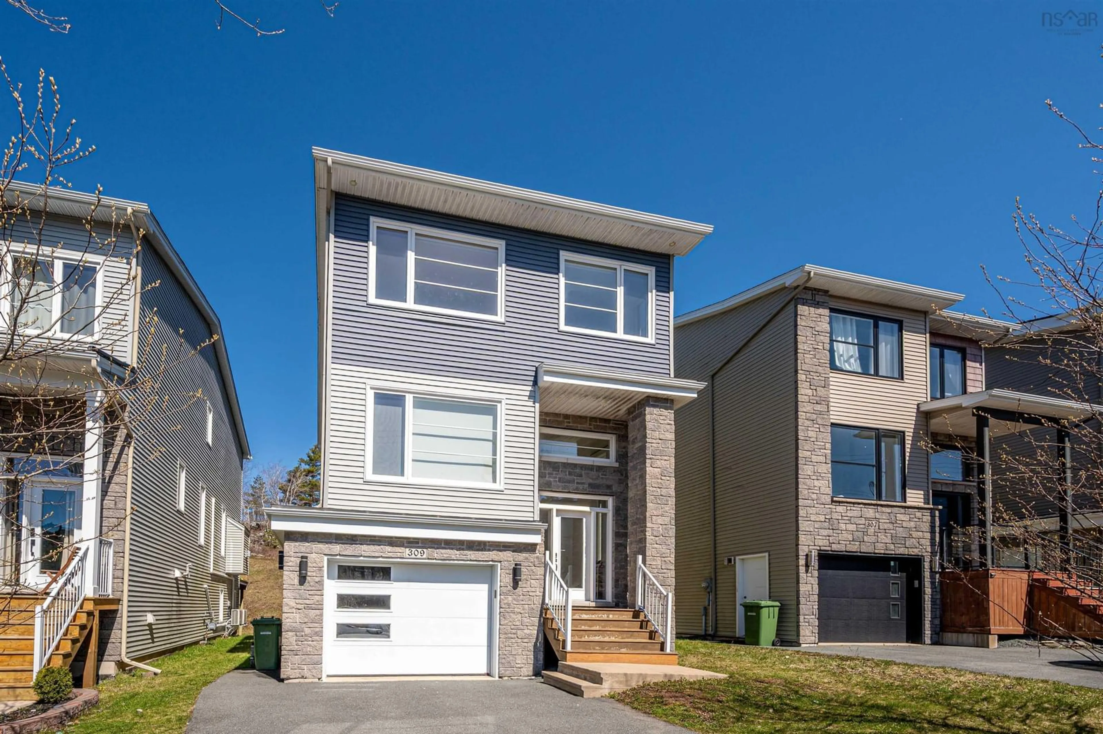 Home with vinyl exterior material, street for 309 Fleetview Dr, Halifax Nova Scotia B3M 0L9