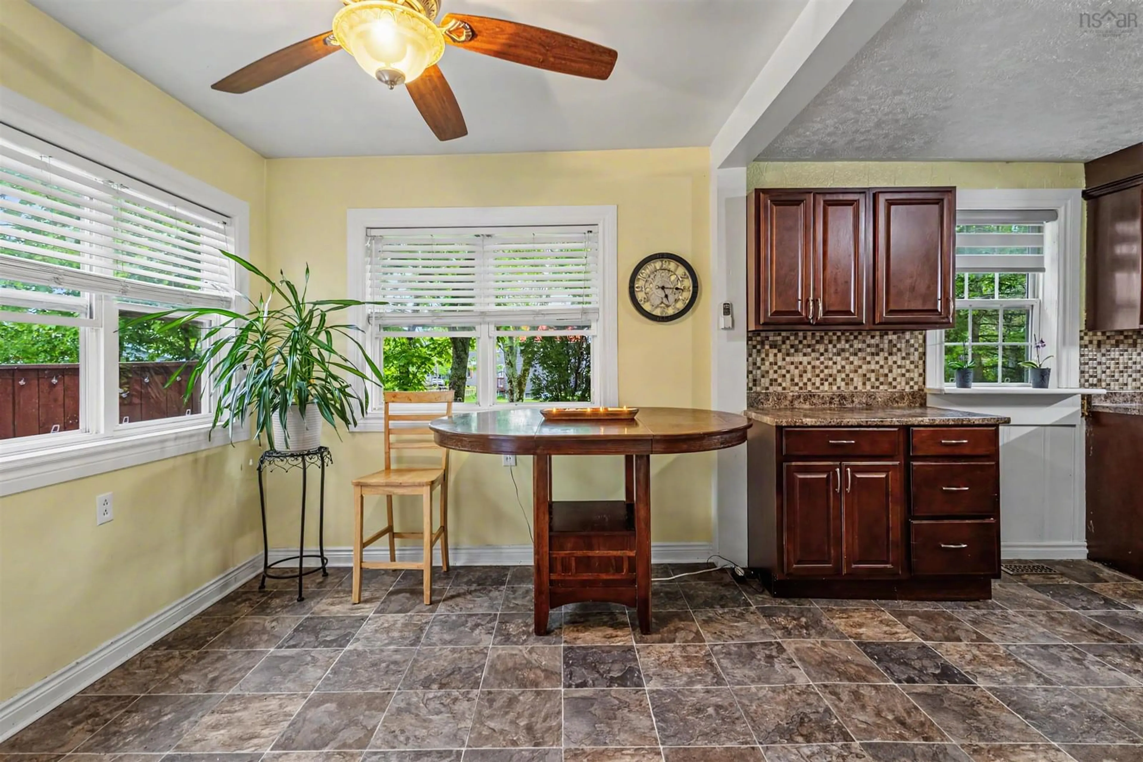 Open concept kitchen, ceramic/tile floor for 437 Cabot St, Ashby Nova Scotia B1P 4G8