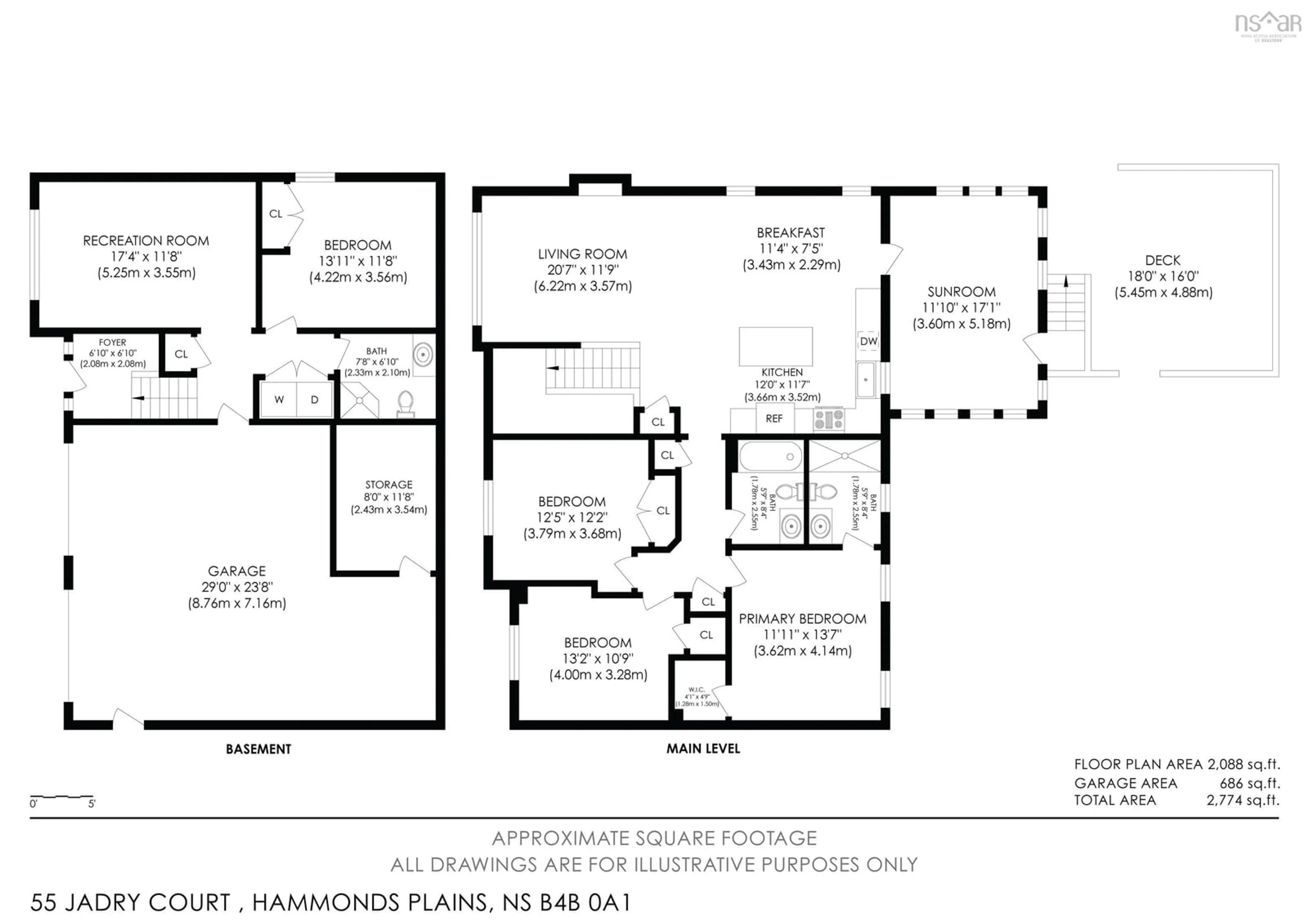 Floor plan for 55 Jadry Crt, Hammonds Plains Nova Scotia B4B 0A1