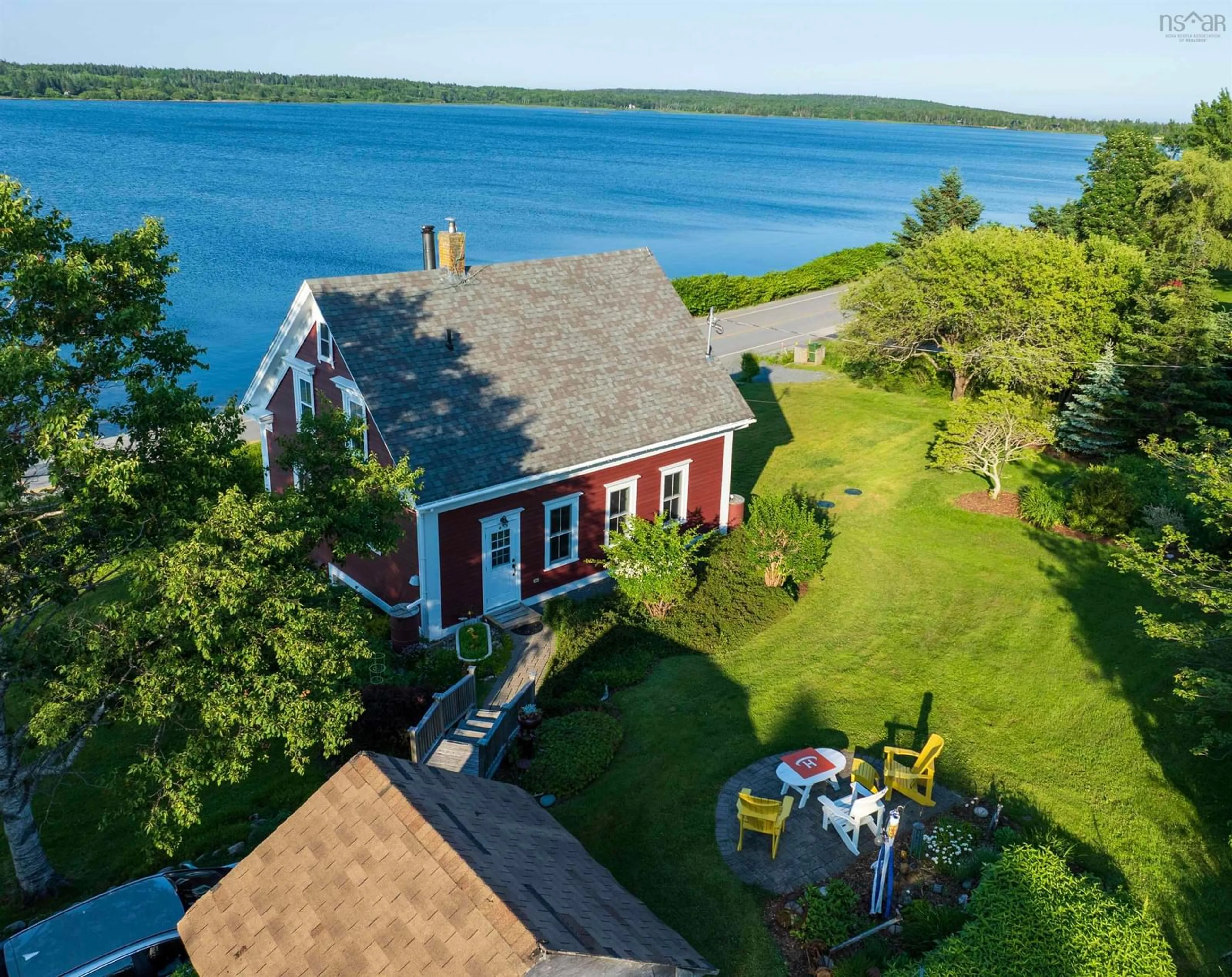 A pic from outside/outdoor area/front of a property/back of a property/a pic from drone, water/lake/river/ocean view for 2832 332 Hwy, Bayport Nova Scotia B0J 2X0