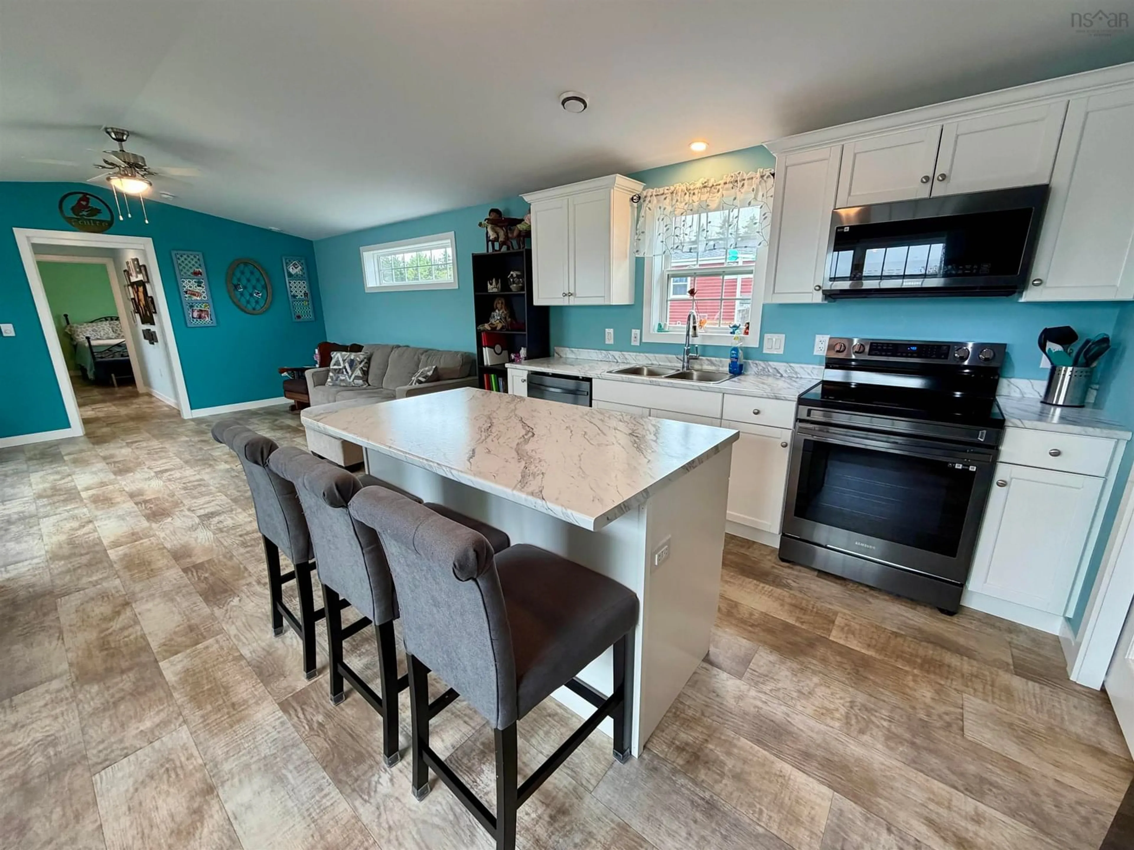 Open concept kitchen, ceramic/tile floor for 5 Elmwood Dr, Lower South River Nova Scotia B2G 0E7