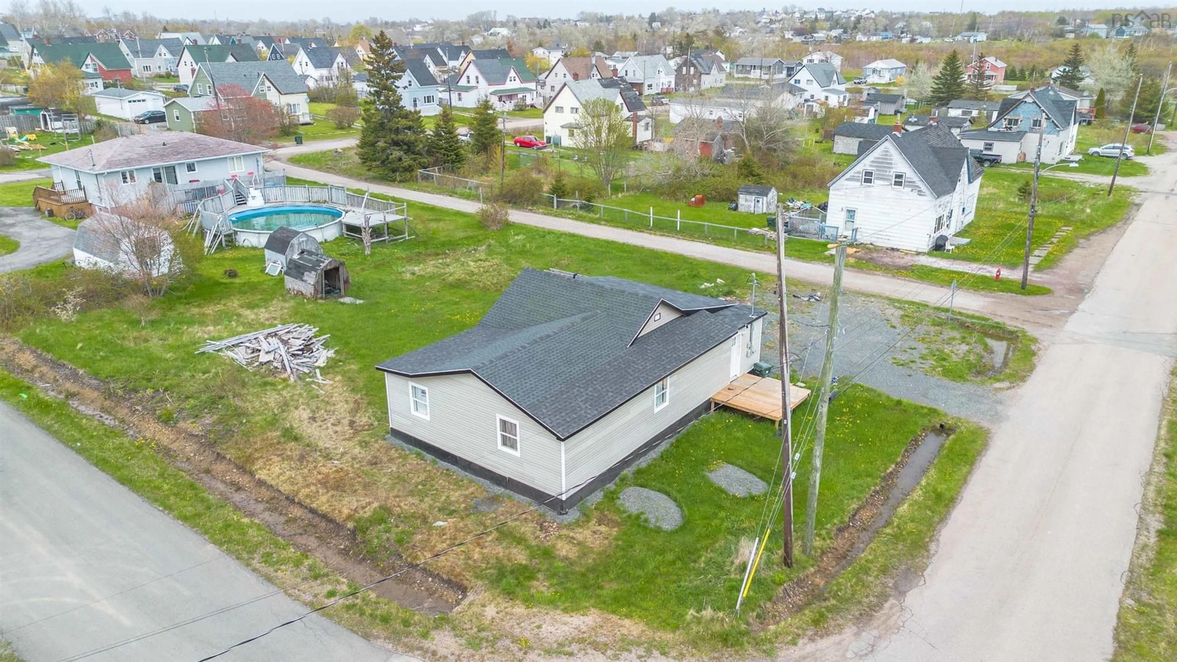 A pic from outside/outdoor area/front of a property/back of a property/a pic from drone, street for 30 Guy St, Glace Bay Nova Scotia B1A 3R1