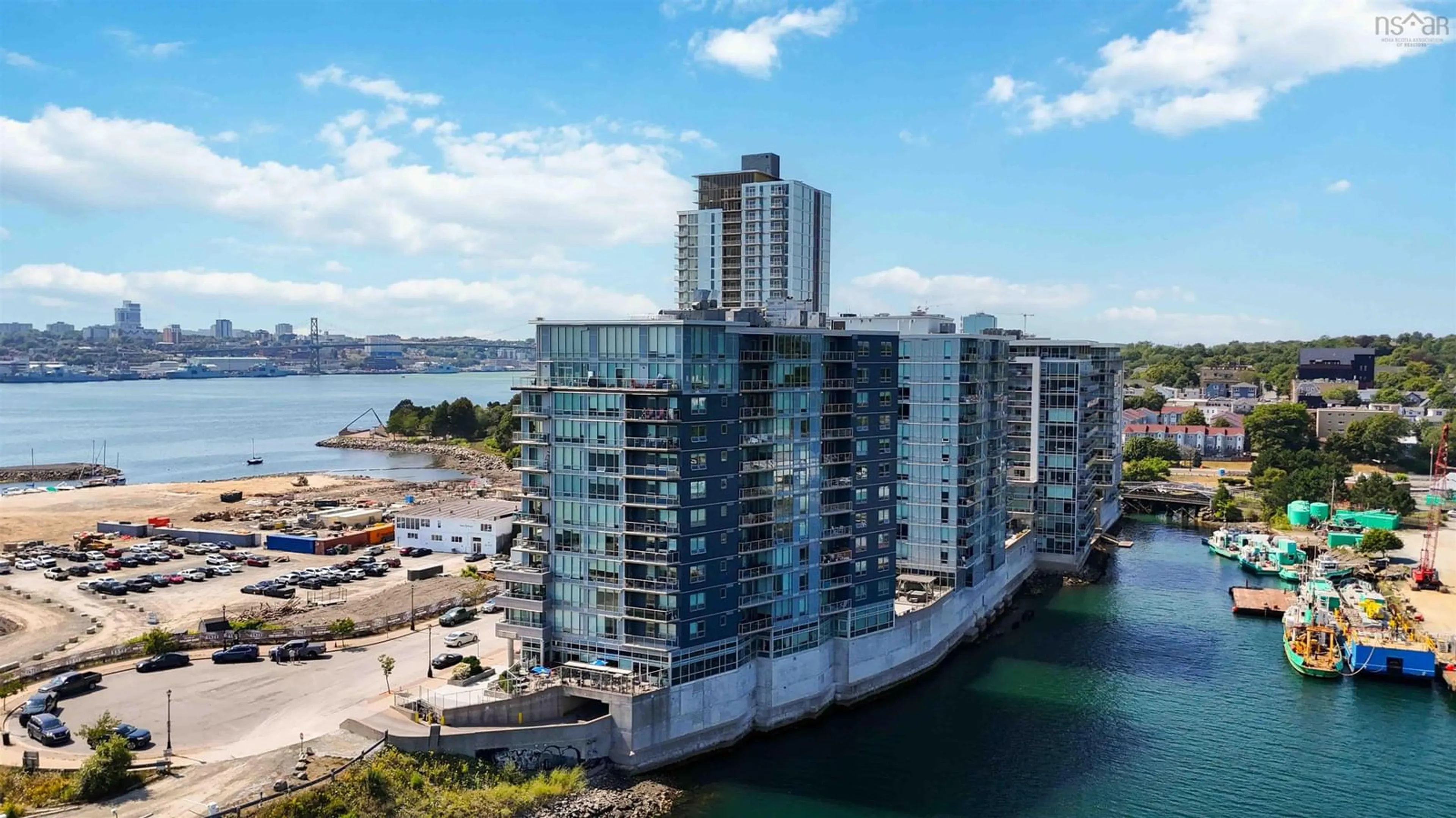 A pic from outside/outdoor area/front of a property/back of a property/a pic from drone, water/lake/river/ocean view for 67 Kings Wharf Pl #701, Dartmouth Nova Scotia B2Y 0C6