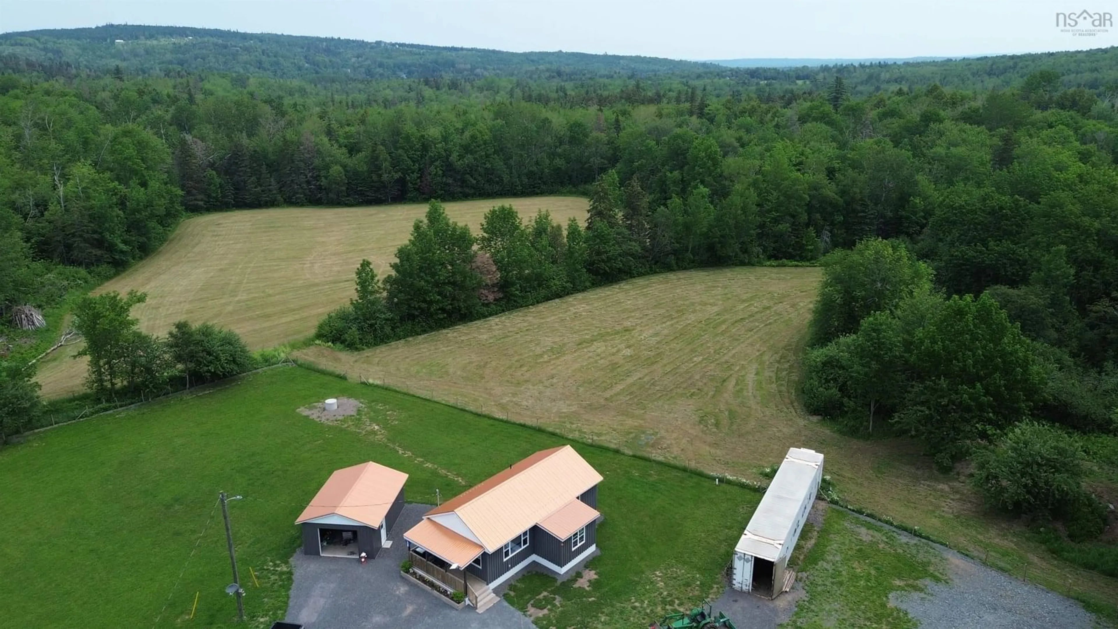 A pic from outside/outdoor area/front of a property/back of a property/a pic from drone, mountain view for 24 Limerock Rd, Millbrook Nova Scotia B0K 1P0