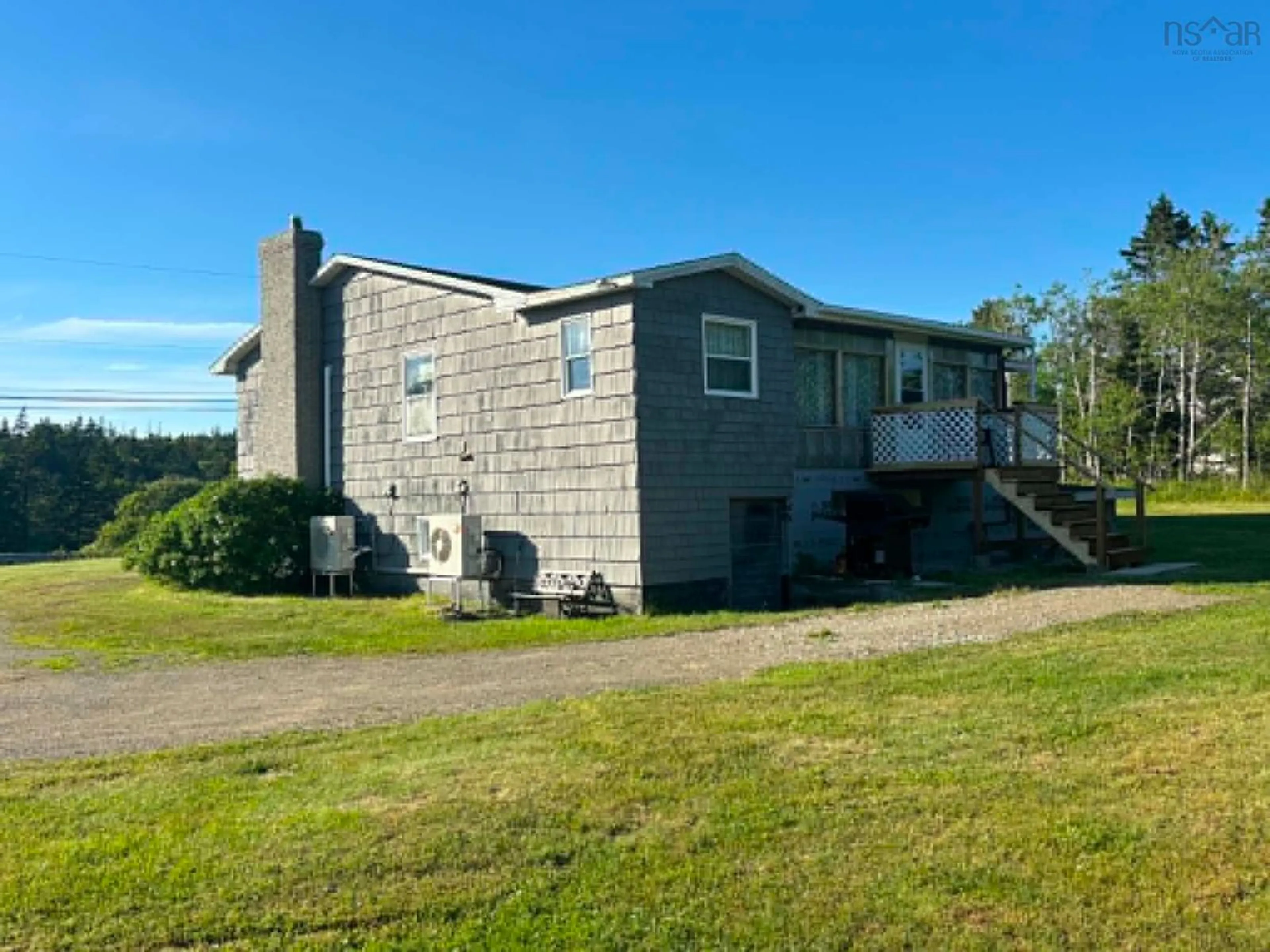 A pic from outside/outdoor area/front of a property/back of a property/a pic from drone, building for 32 Chemin Herb Leblanc Rd, Salmon River Nova Scotia B0W 2Y0