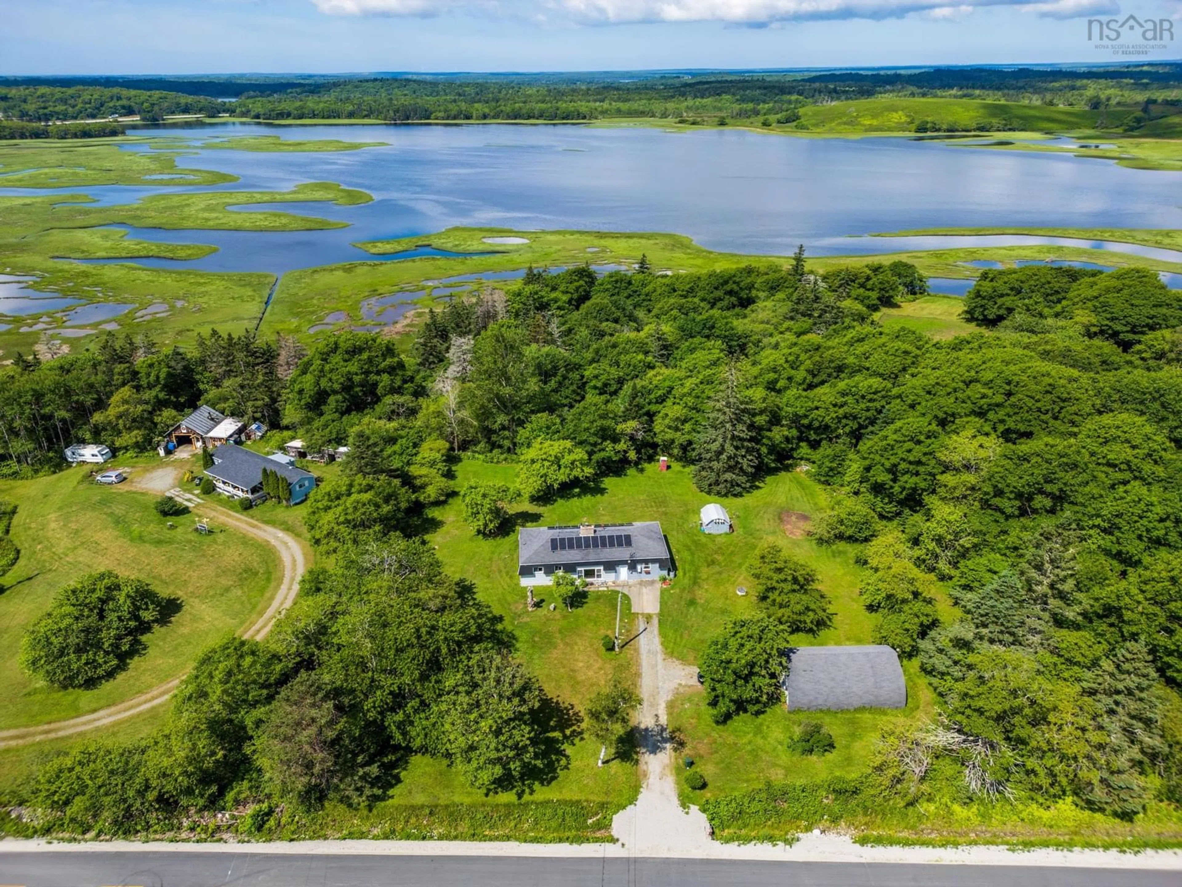 A pic from outside/outdoor area/front of a property/back of a property/a pic from drone, water/lake/river/ocean view for 153 Argyle Head Rd, Argyle Head Nova Scotia B0W 1W0