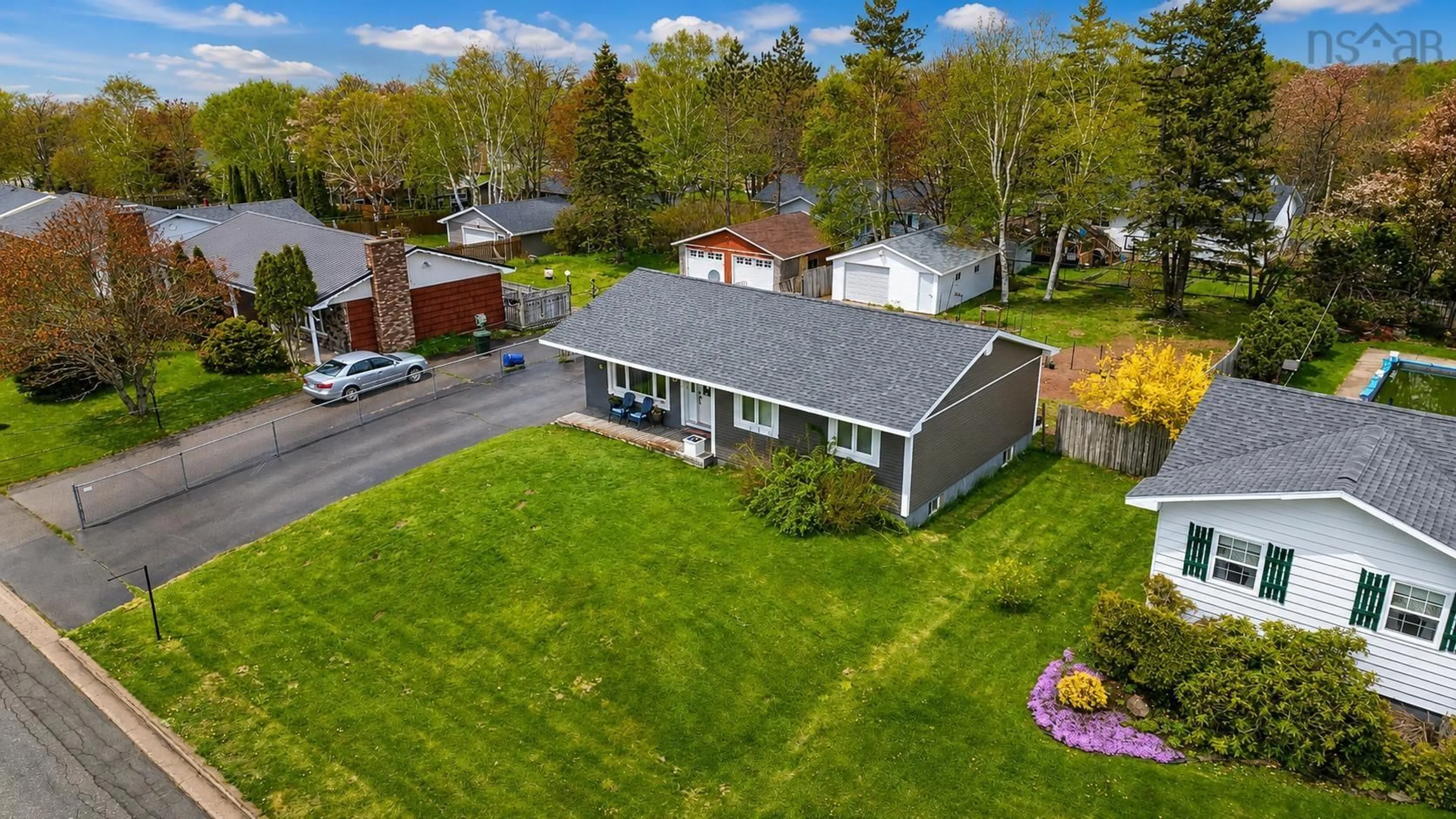 A pic from outside/outdoor area/front of a property/back of a property/a pic from drone, street for 85 Ranni Crescent Cres, Sydney Nova Scotia B1S 3E1