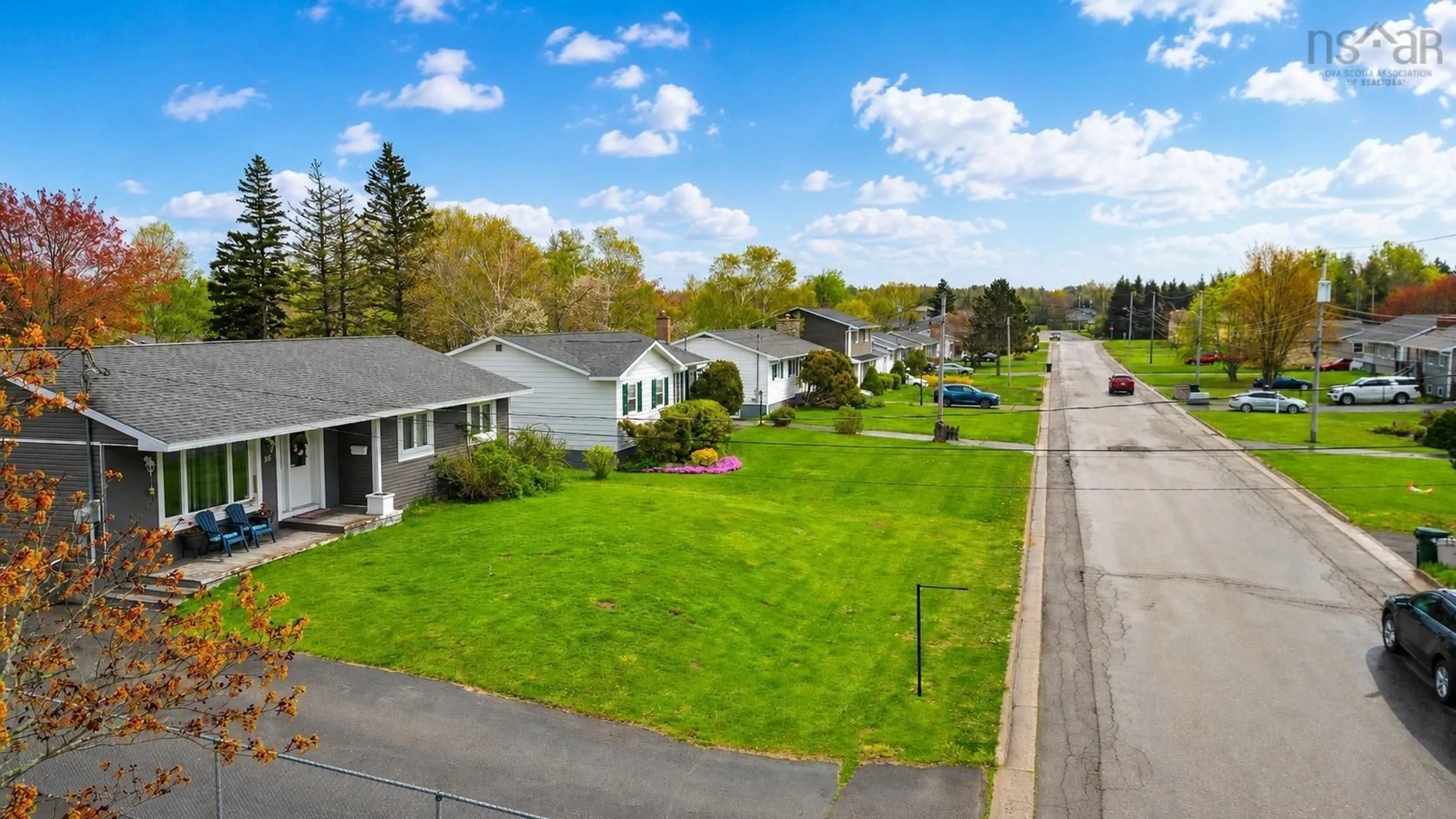 A pic from outside/outdoor area/front of a property/back of a property/a pic from drone, street for 85 Ranni Crescent Cres, Sydney Nova Scotia B1S 3E1