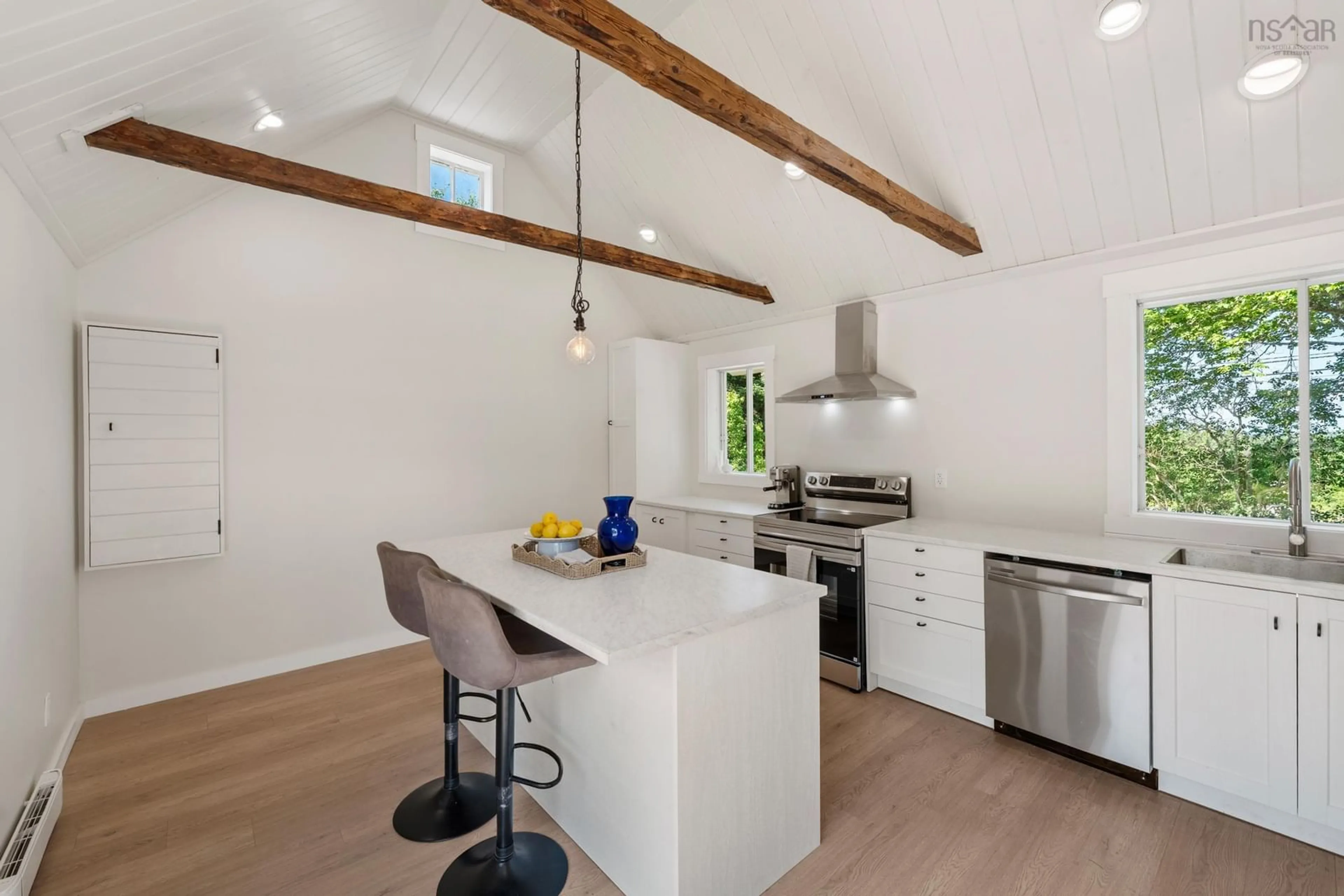 Open concept kitchen, wood/laminate floor for 4476 Highway 3, Central Argyle Nova Scotia B0W 1W0