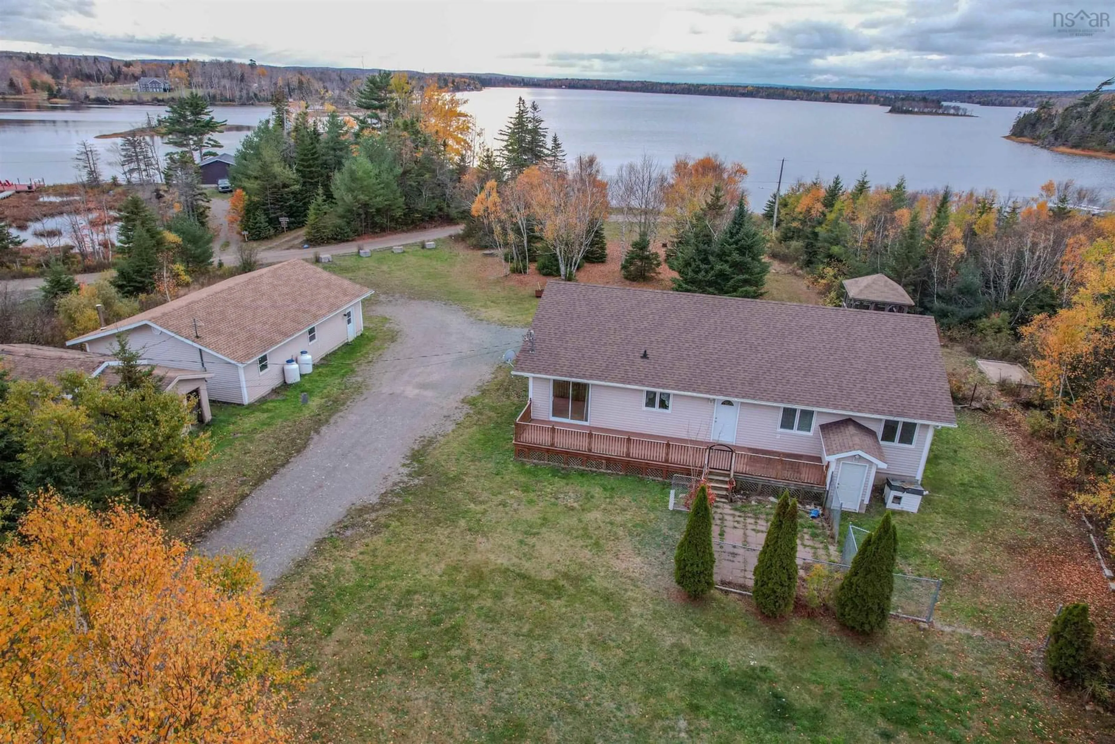 A pic from outside/outdoor area/front of a property/back of a property/a pic from drone, water/lake/river/ocean view for 103 Paradise Rd, Albert Bridge Nova Scotia B1K 3R4