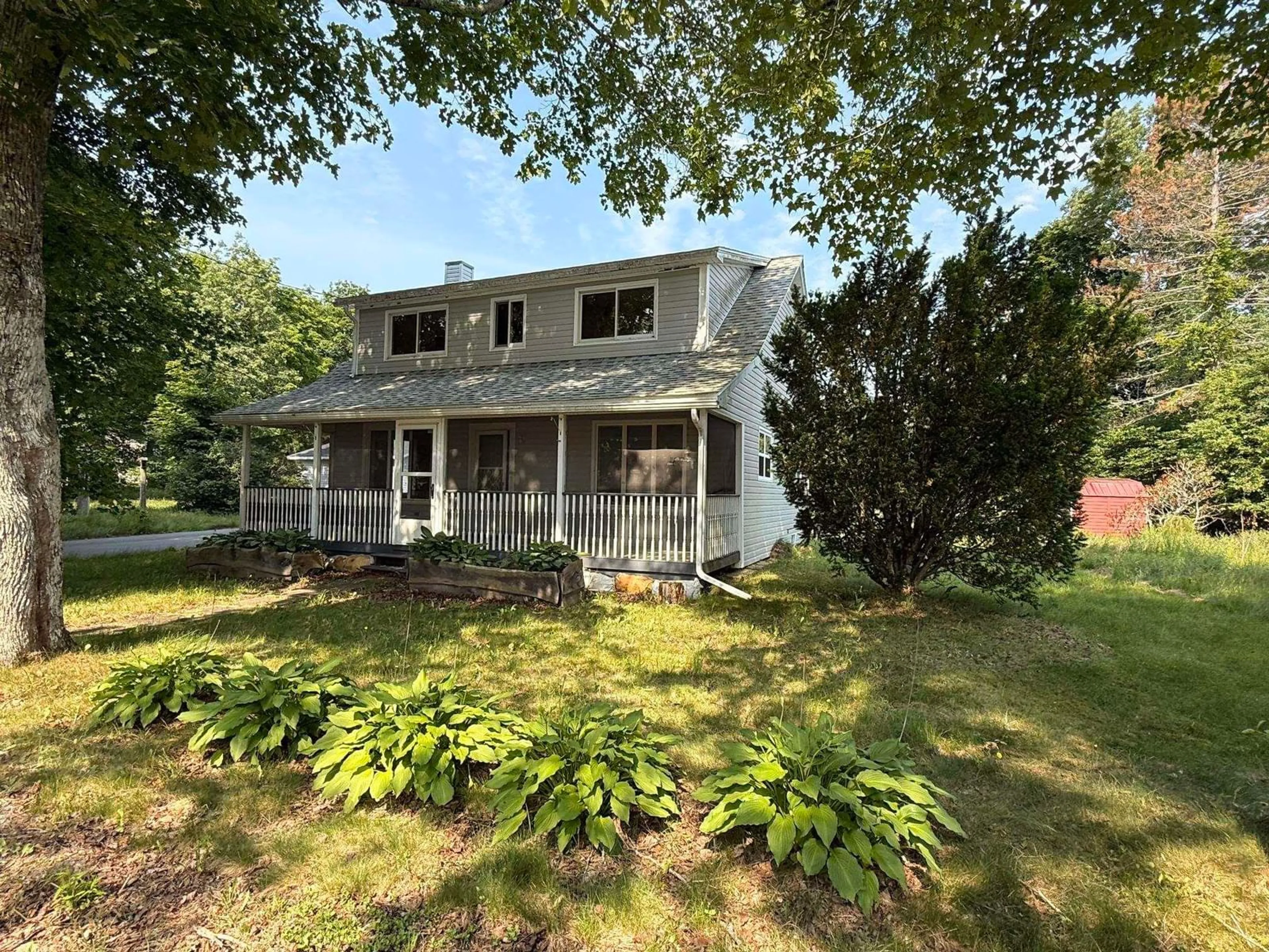 A pic from outside/outdoor area/front of a property/back of a property/a pic from drone, street for 6156 Highway 208, North Brookfield Nova Scotia B0T 1X0