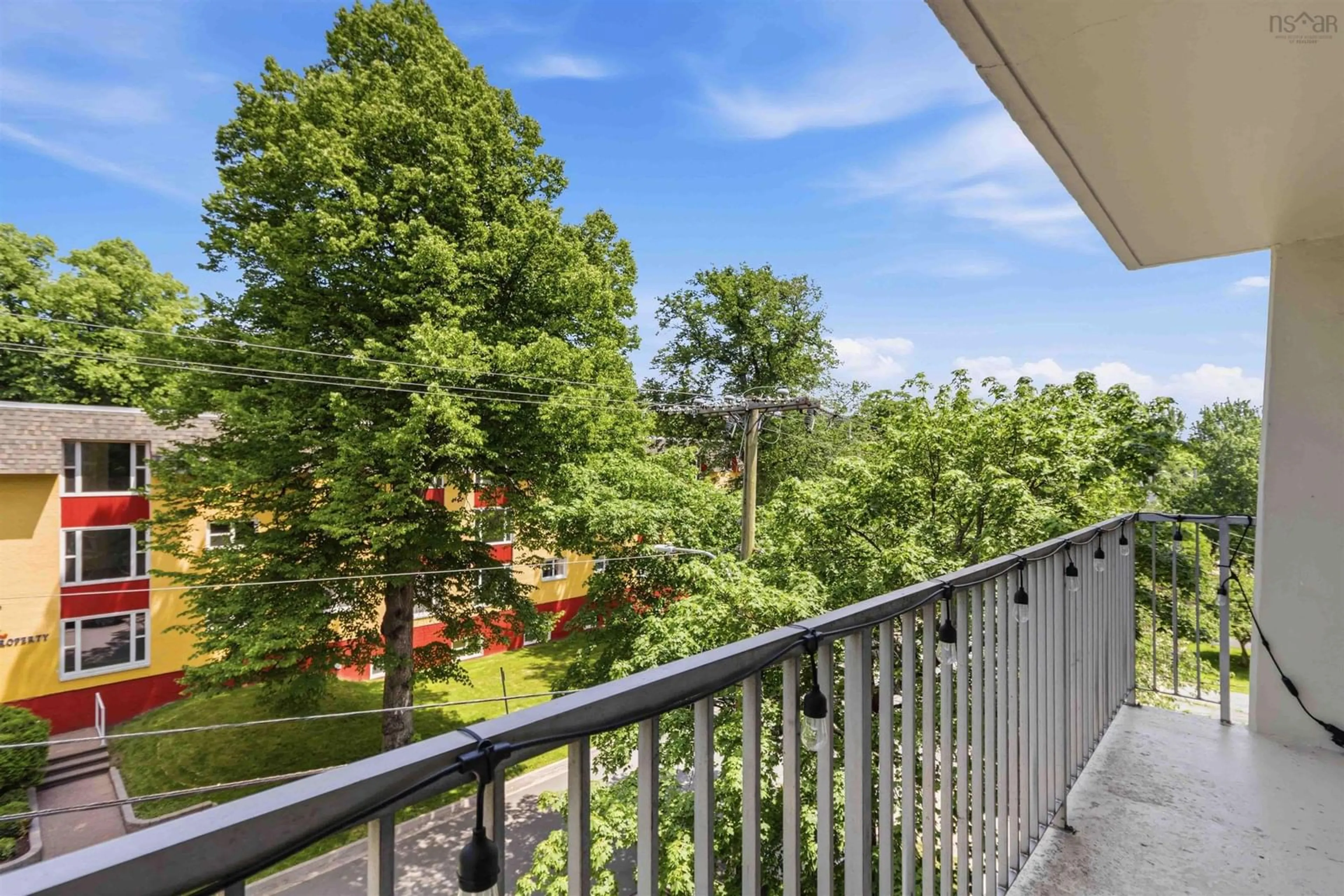 Balcony in the apartment, forest/trees view for 990 Mclean St #403, Halifax Nova Scotia B3H 2V1