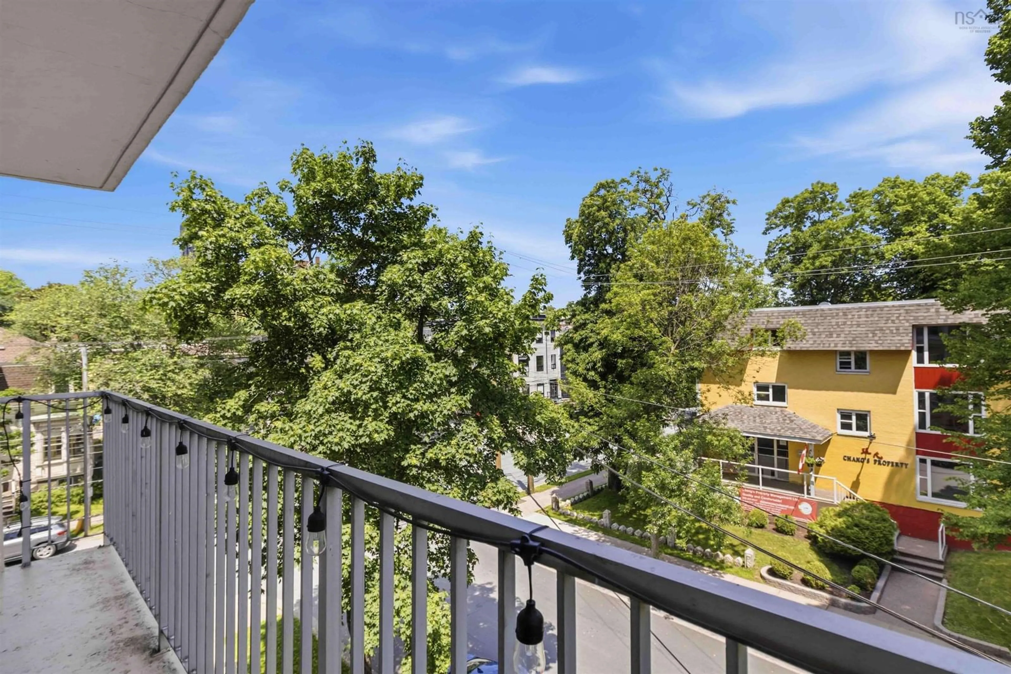 Balcony in the apartment, city buildings view from balcony for 990 Mclean St #403, Halifax Nova Scotia B3H 2V1