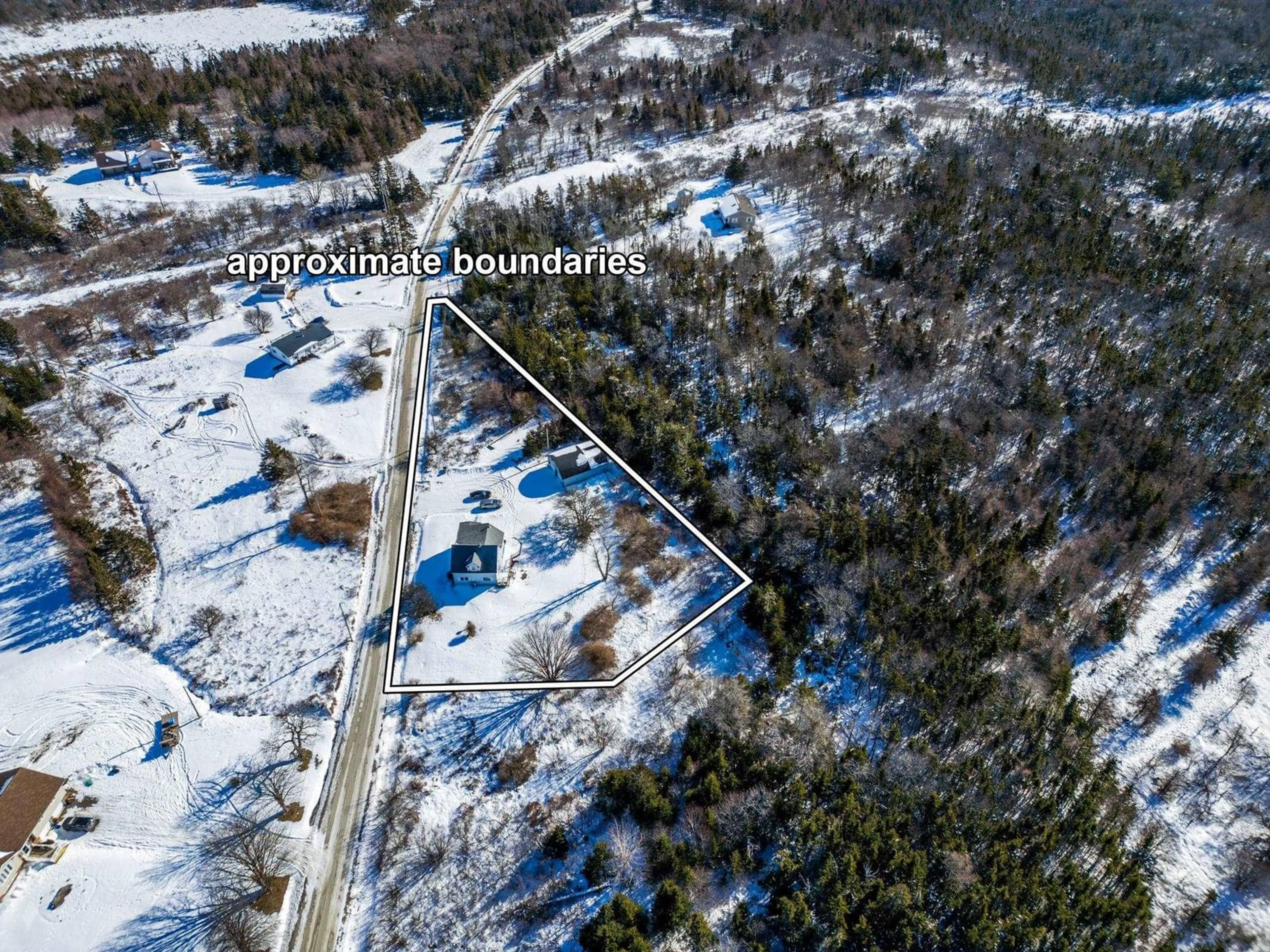 A pic from outside/outdoor area/front of a property/back of a property/a pic from drone, forest/trees view for 90 Oak Park Rd, East Pubnico Nova Scotia B0W 2A0