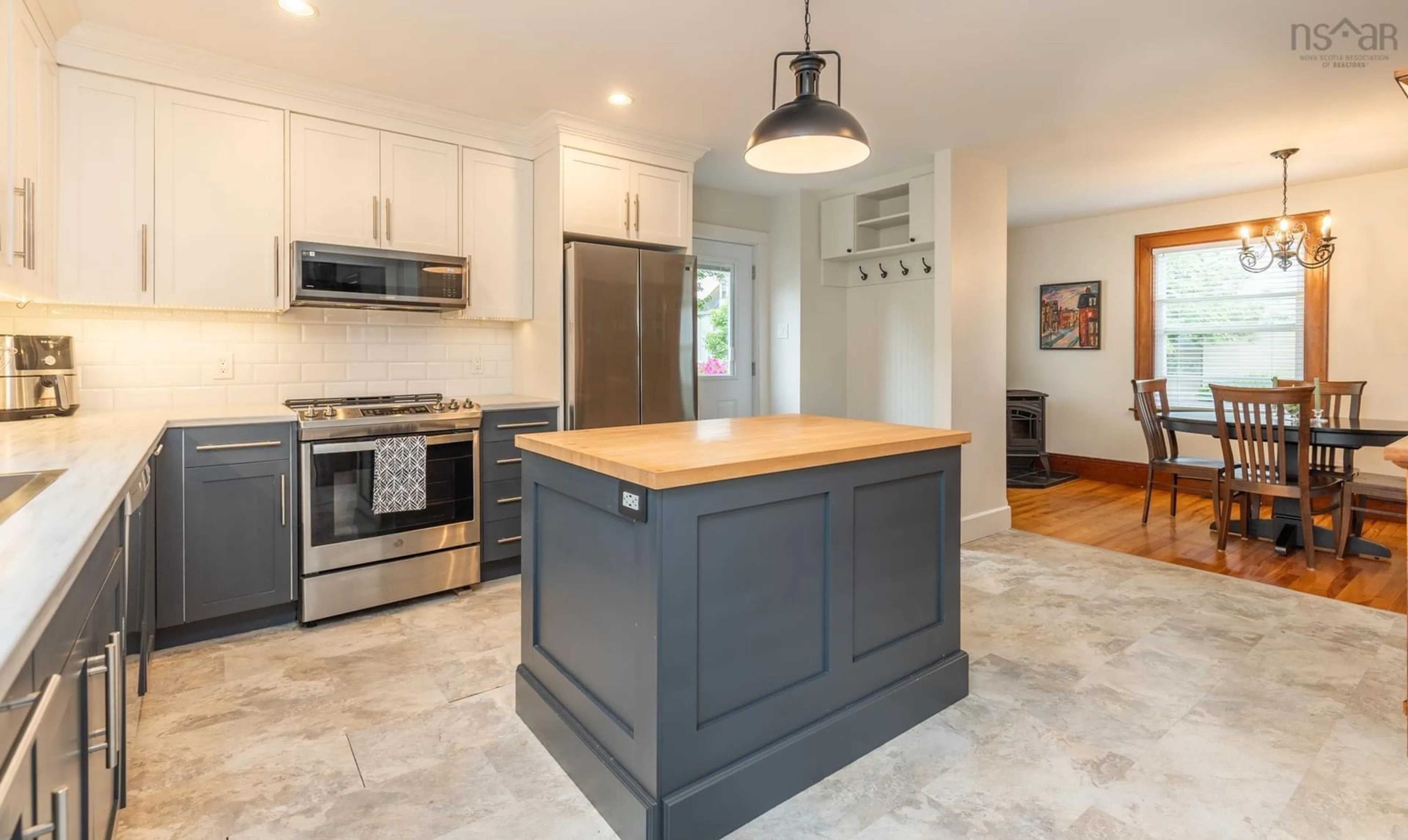 Open concept kitchen, ceramic/tile floor for 21 Brunswick St, Yarmouth Nova Scotia B5A 2E5