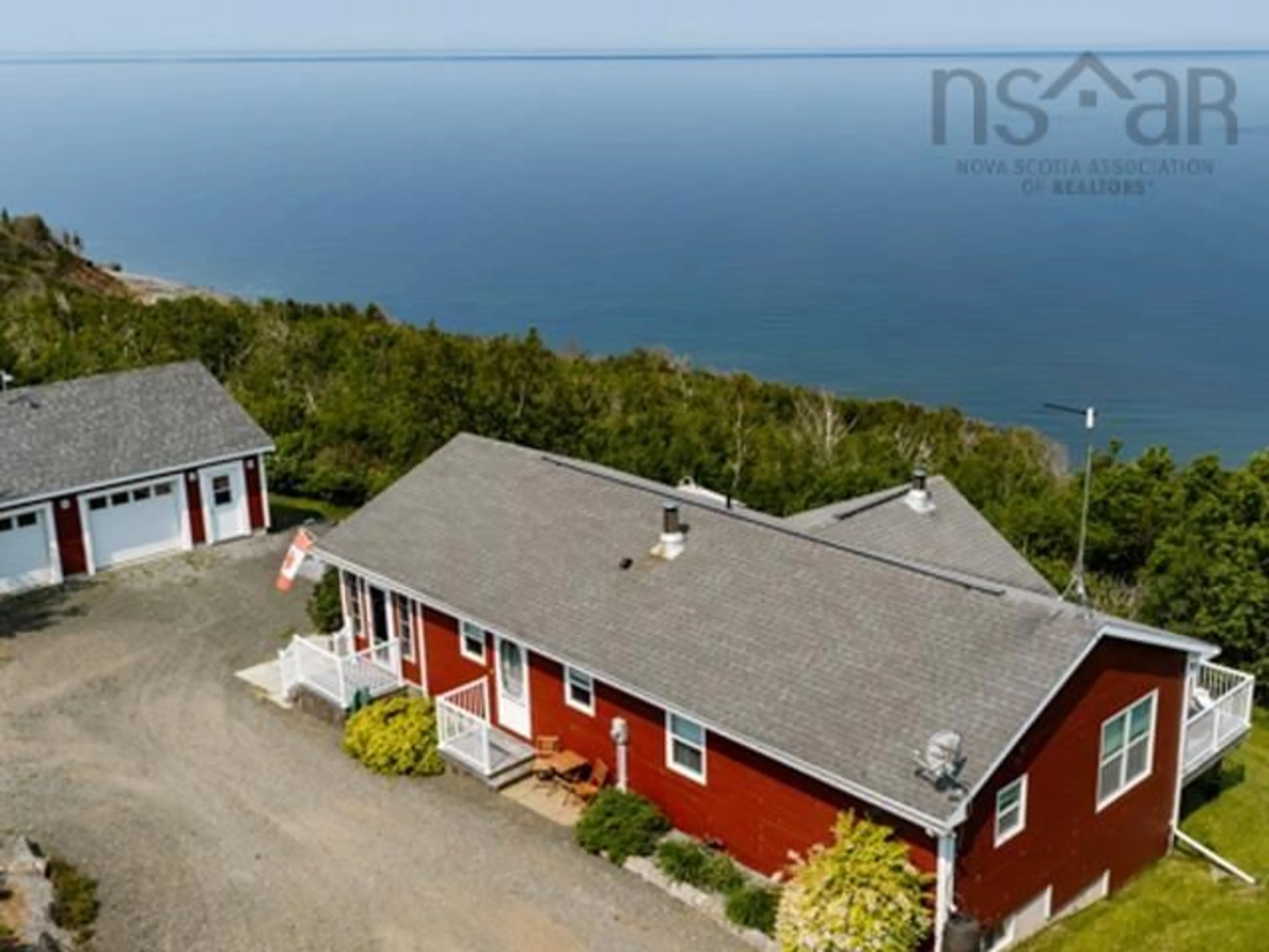 A pic from outside/outdoor area/front of a property/back of a property/a pic from drone, water/lake/river/ocean view for 8646 Highway 337 Georgeville   B2g 2l1, Morar Nova Scotia B2G 2L1