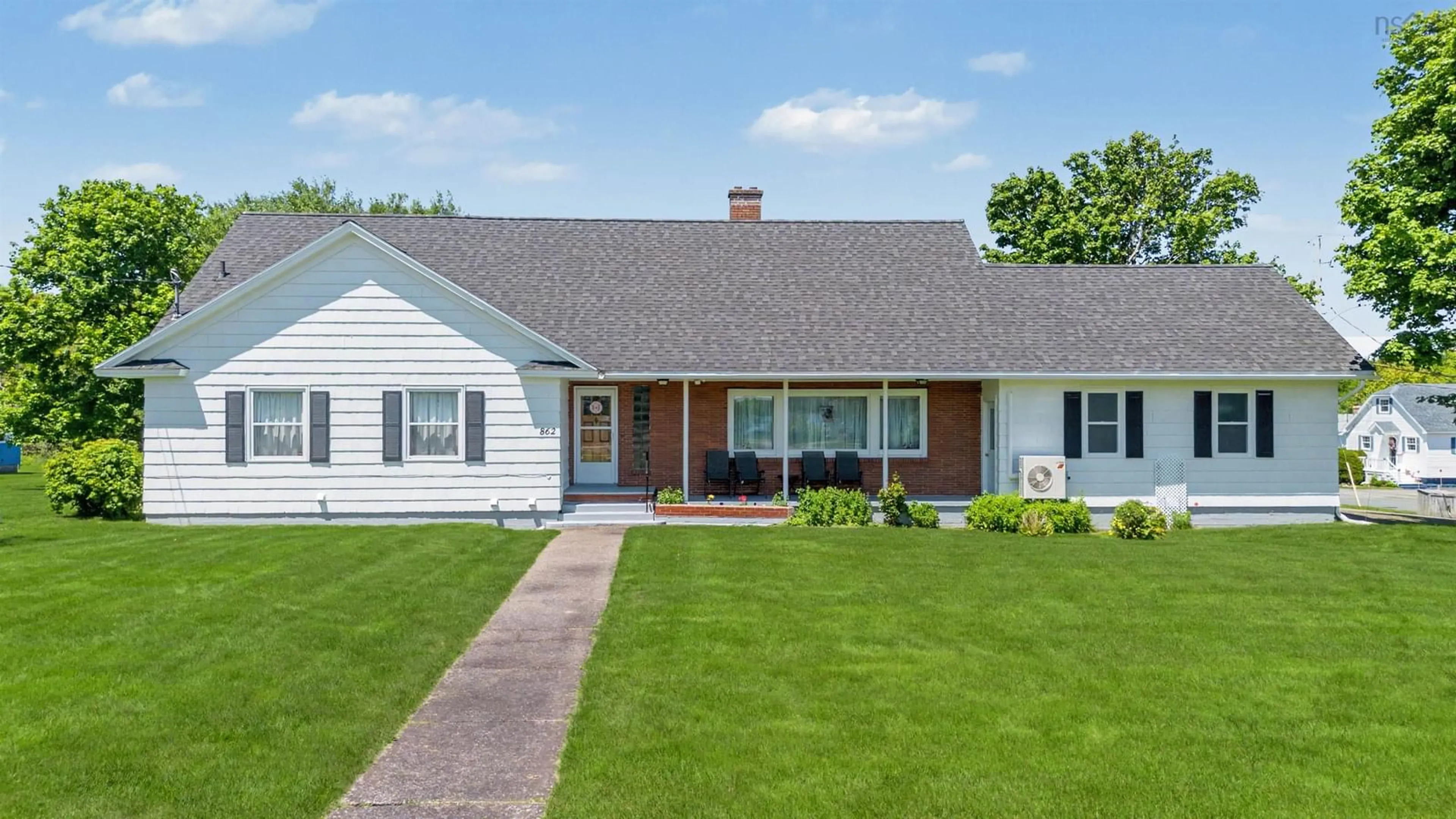 Home with vinyl exterior material, street for 862 Shore Rd, Sydney Mines Nova Scotia B1V 1A6
