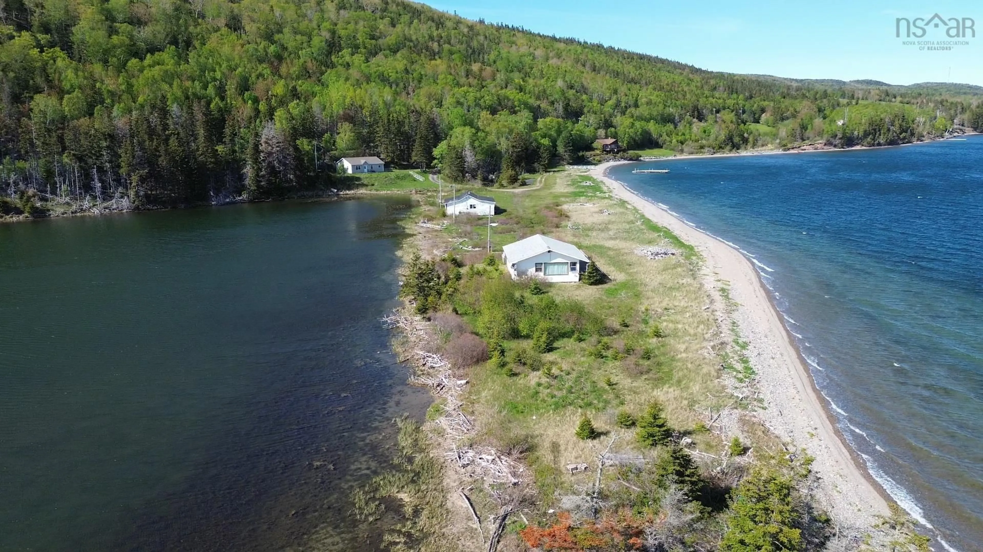 A pic from outside/outdoor area/front of a property/back of a property/a pic from drone, water/lake/river/ocean view for 2667 Eskasoni Rd, Islandview Nova Scotia B1J 1J6