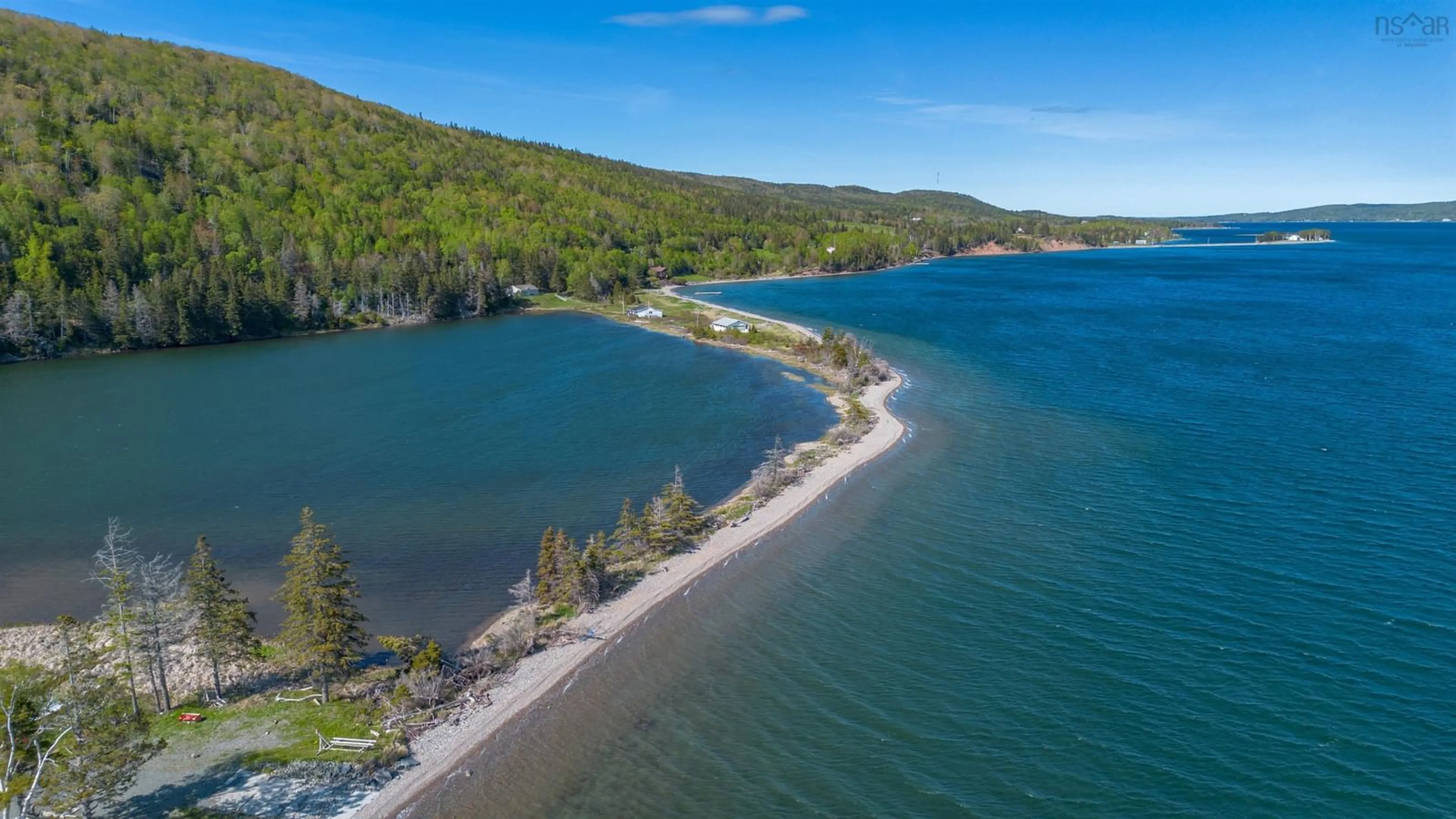 A pic from outside/outdoor area/front of a property/back of a property/a pic from drone, water/lake/river/ocean view for 2667 Eskasoni Rd, Islandview Nova Scotia B1J 1J6