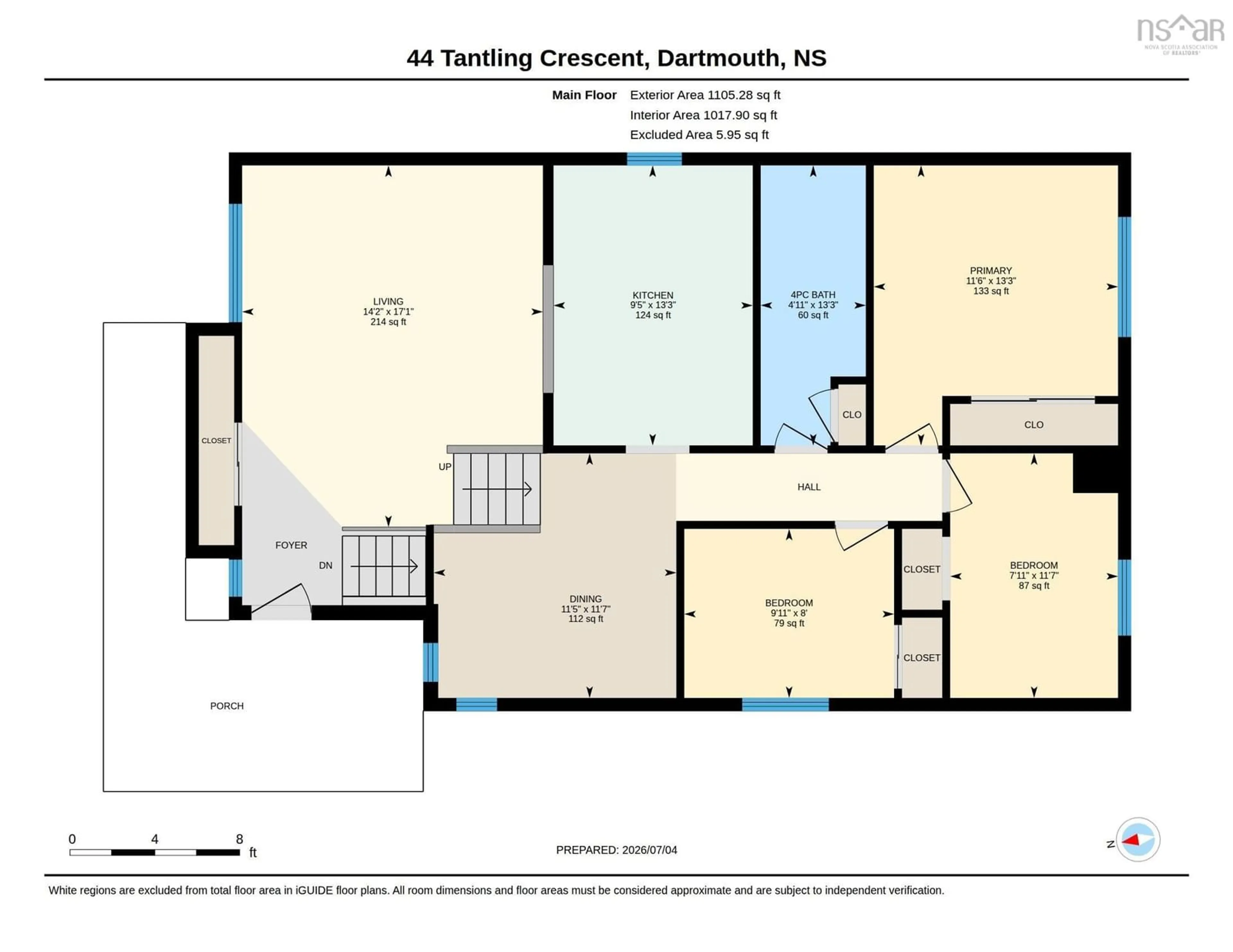 Floor plan for 44 Tantling Cres, Dartmouth Nova Scotia B2W 4Z6