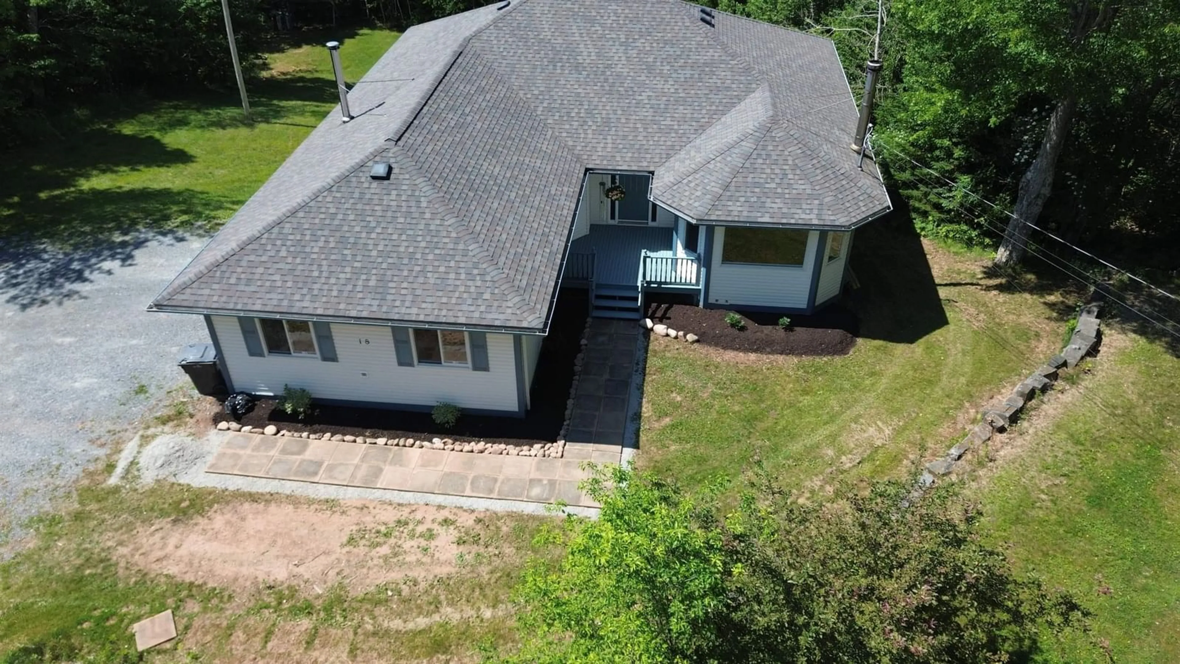 A pic from outside/outdoor area/front of a property/back of a property/a pic from drone, building for 18 Behrent Crt, Fletchers Lake Nova Scotia B2T 1A5