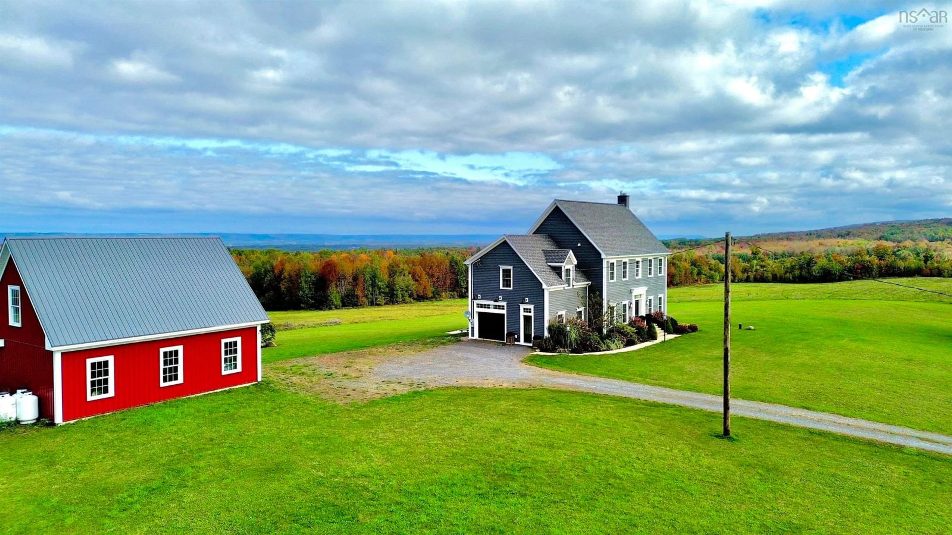 A pic from outside/outdoor area/front of a property/back of a property/a pic from drone, water/lake/river/ocean view for 423 Canaan Rd, Nicholsville Nova Scotia B0P 1C0