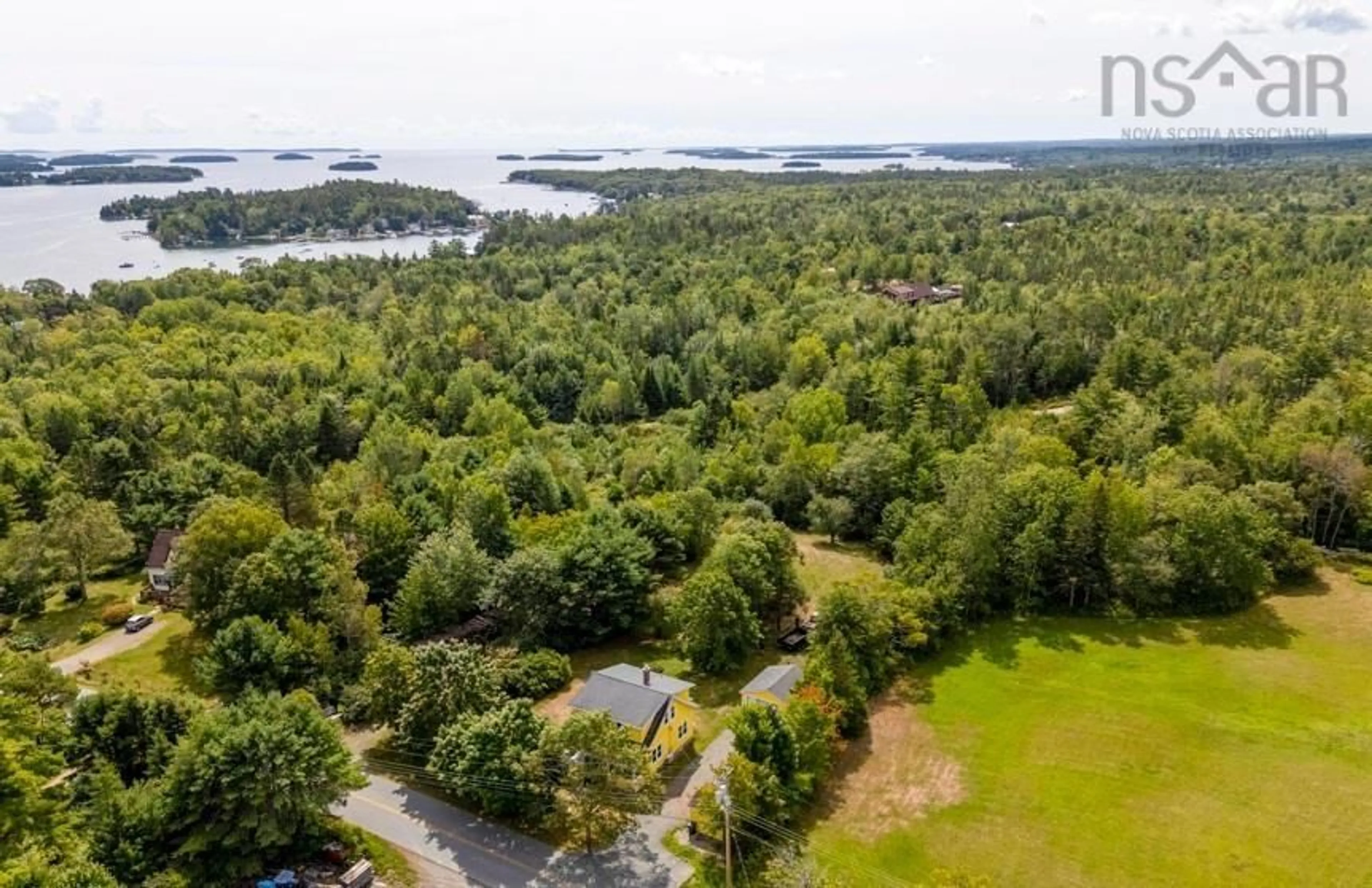 A pic from outside/outdoor area/front of a property/back of a property/a pic from drone, water/lake/river/ocean view for 63 Croft Rd, Chester Basin Nova Scotia B0J 1K0